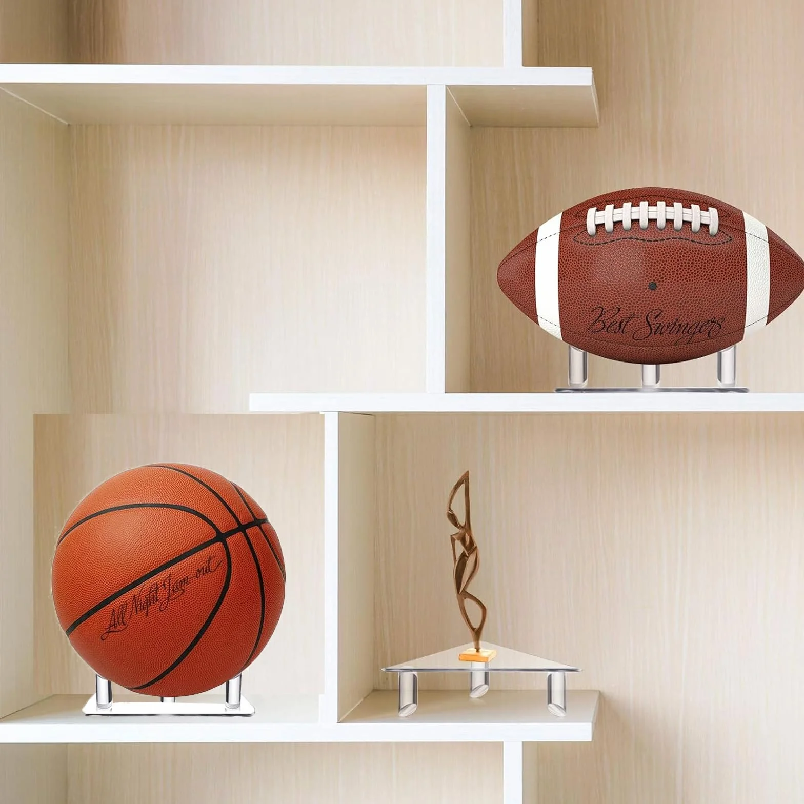 Soporte para balón de acrílico transparente, soporte de exhibición para fútbol y baloncesto