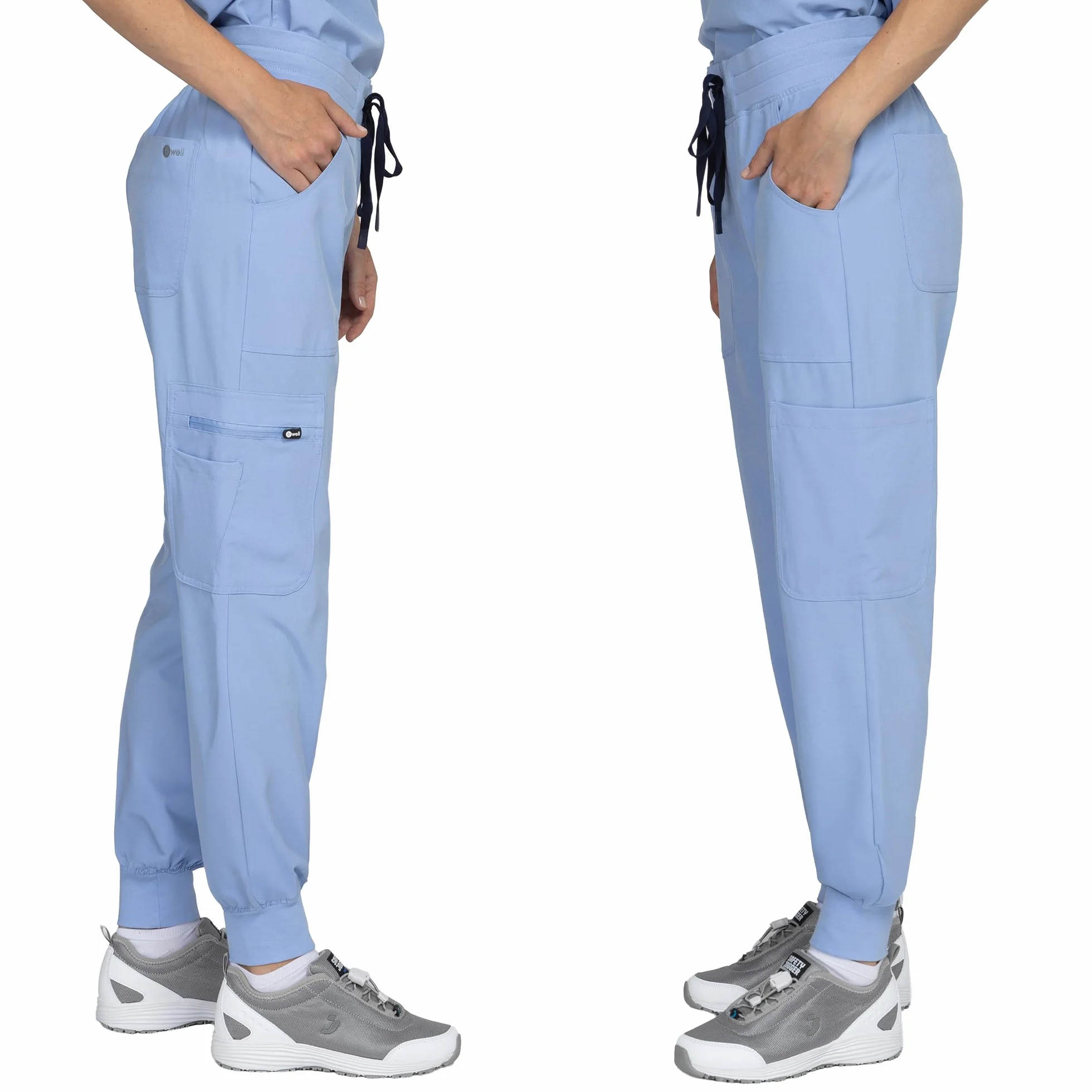 B-well NAOMI Uniforme médico para mujer con casaca y pantalón Ropa sanitaria elástica