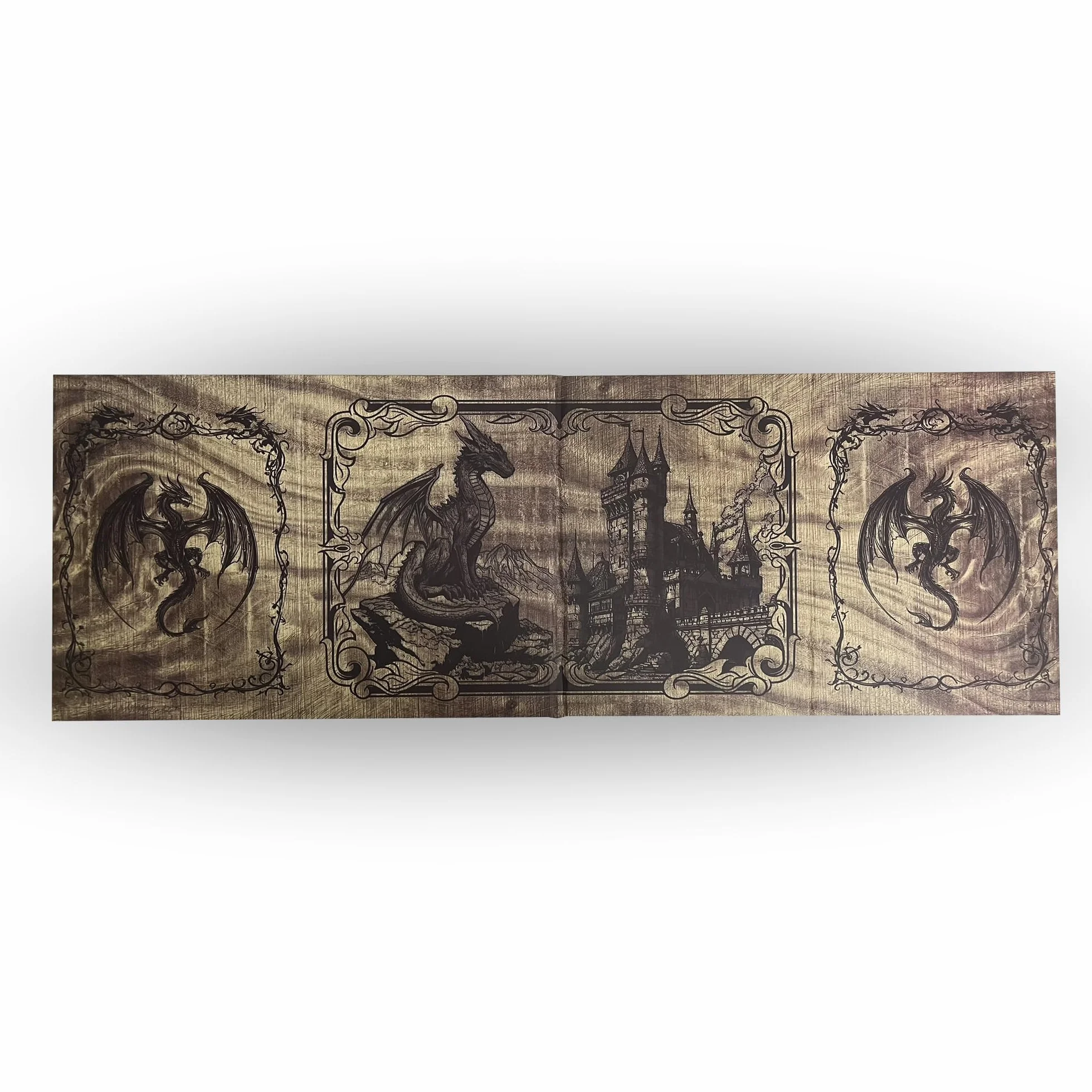 Pantalla Dungeon Master - DOJA Hobbies - DM Screen Plegable 4 Paneles Acabado Liso, con Bolsillos y Plantillas Incluidas Personalizables, Accesorio para Dungeons and Dragons y Juegos de rol