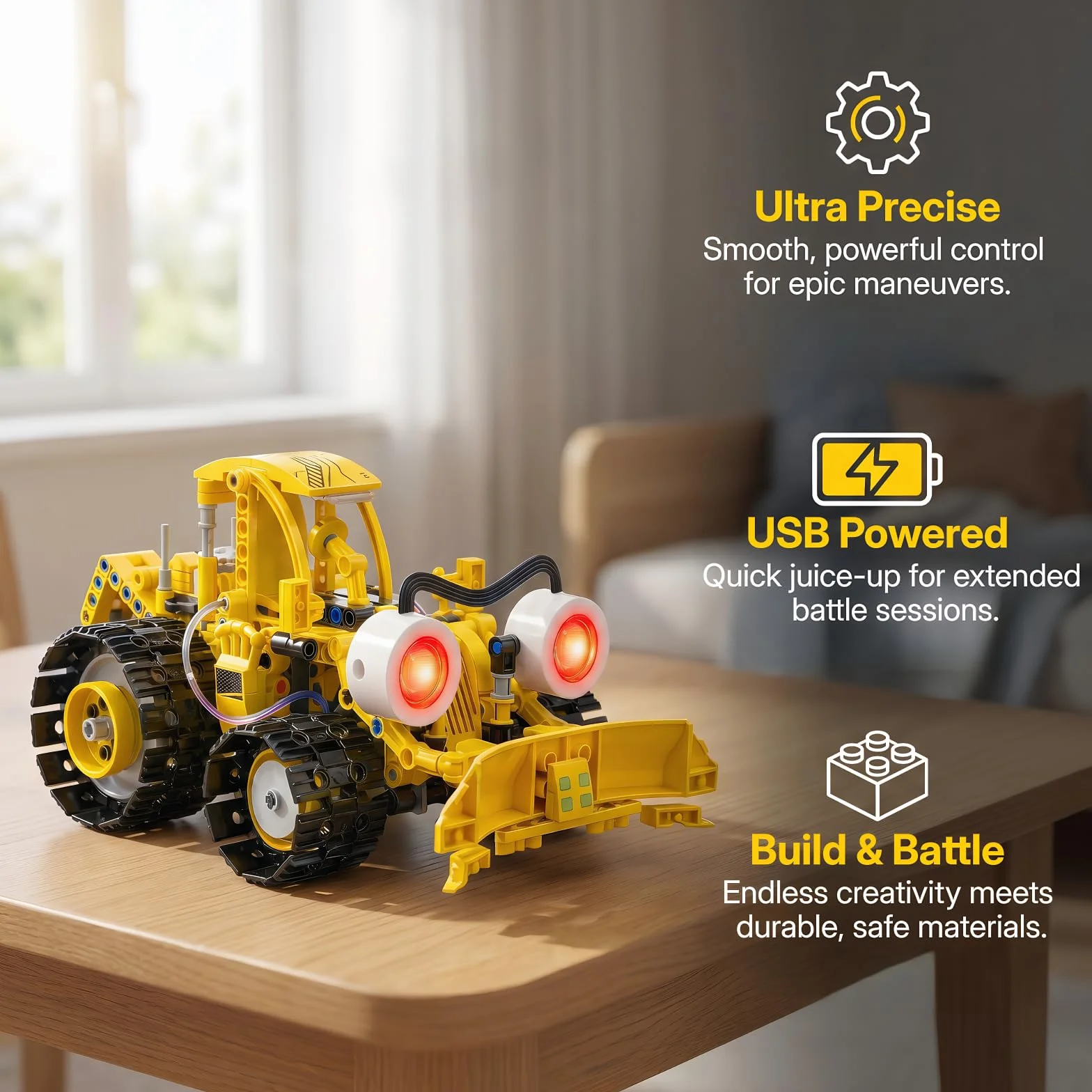 Robot Niños 5-en-1 673 Piezas Servomotor LED – App RC Batería Recargable | Kit Robótica Stem Regalo Niño 8-14 Años Combate Robot Teledirigido