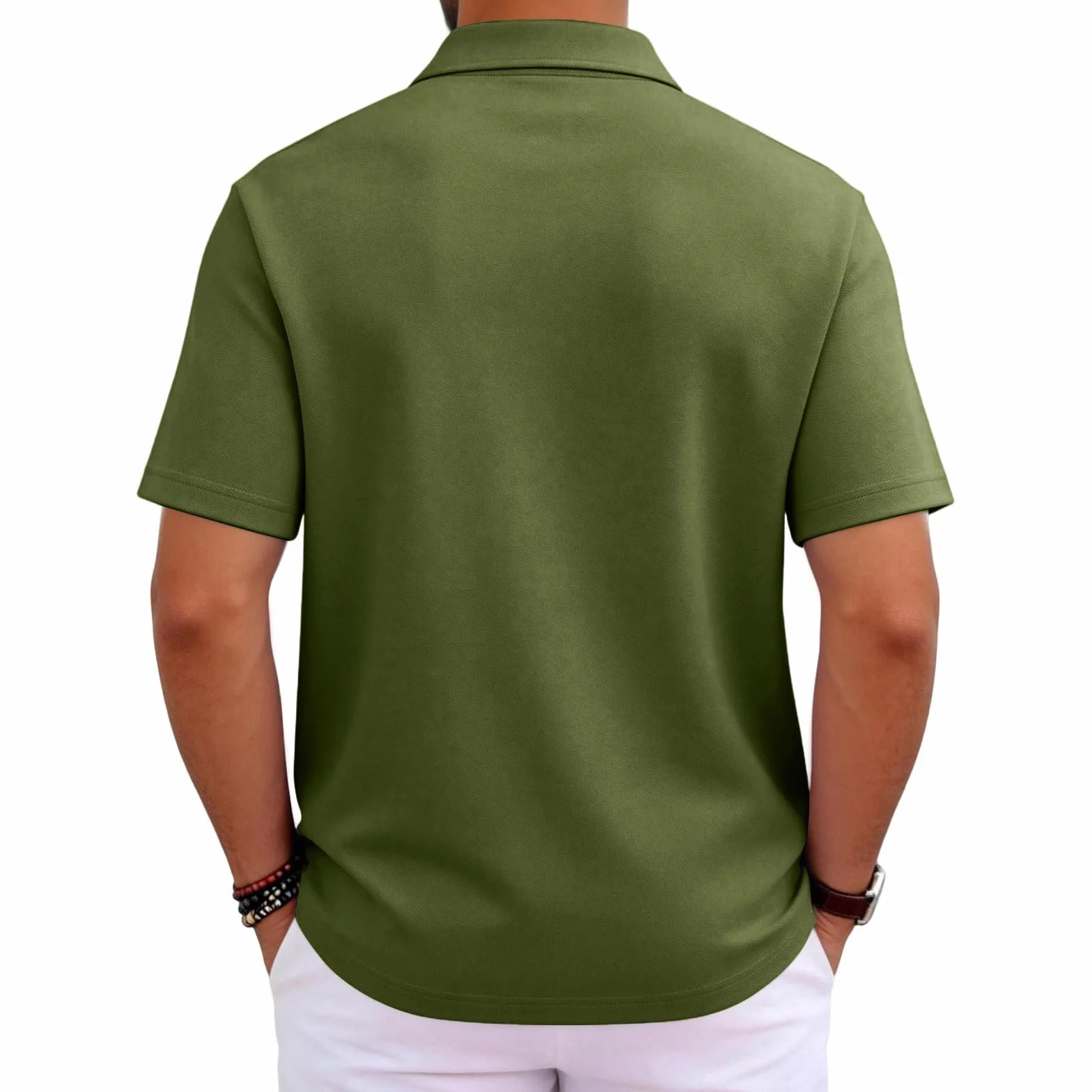 MOKBAY Polo Hombre Manga Corta Slim Fit Camisetas Transpirable Verano Elásticas