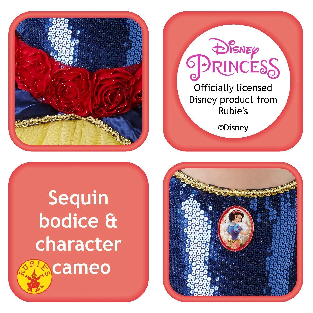 Rubies Princesa Disney Disfraz Blancanieves Premium Inf Multicolor, L (7-8 años) 620482