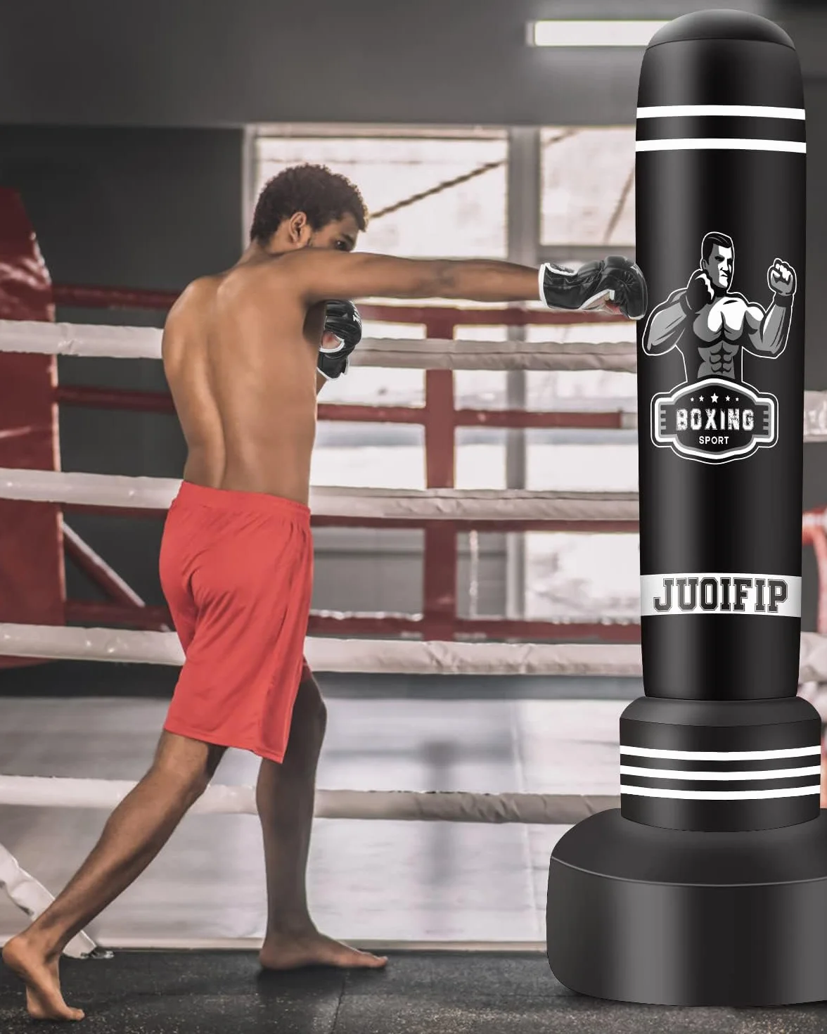 Bolsa de Boxeo Guantes de Cuero Sintético Guantes de Boxeo Pesada Entrenamiento MMA UFC
