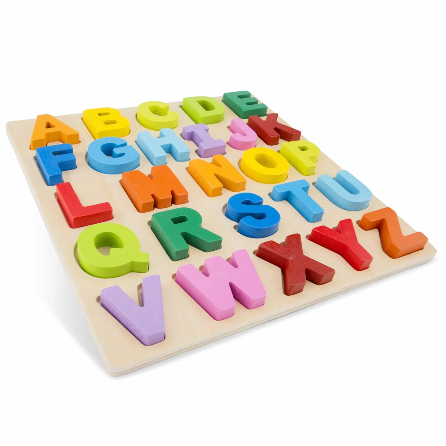 Puzzle Alfabeto Madera Montessori Letras Mayúsculas Aprender ABC Lectoescritura Preescolar A Partir de 2 Años