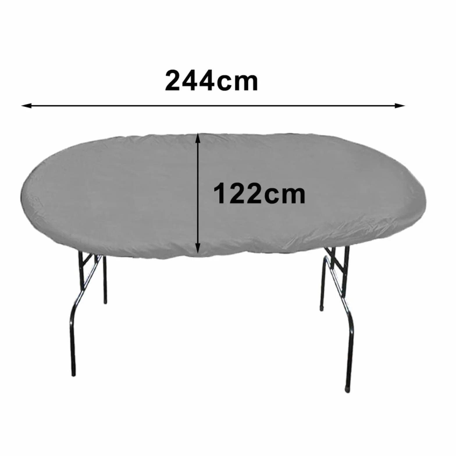 HpLive Cubierta De Mesa De Poker Ovalada Para Poker De Tela Oxford 420D, Funda Protectora Impermeable Para Mesas De Juego 244 X 122 CM(Gris)