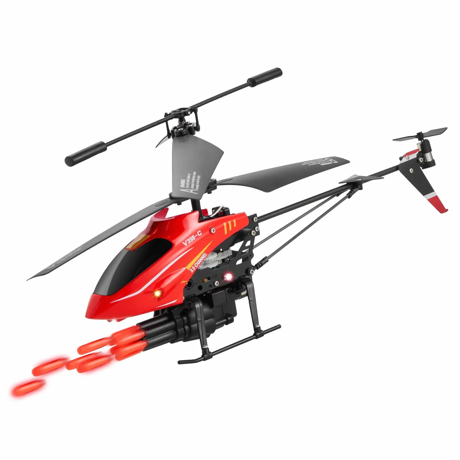 VEVOR Helicóptero de Control Remoto de 2,4 GHz 3,5 Canales con Modo de Disparo, Retención de Altitud Despegue/Aterrizaje con una Sola Tecla y Luces LED Juguete para Niños Mayores de 14 Años