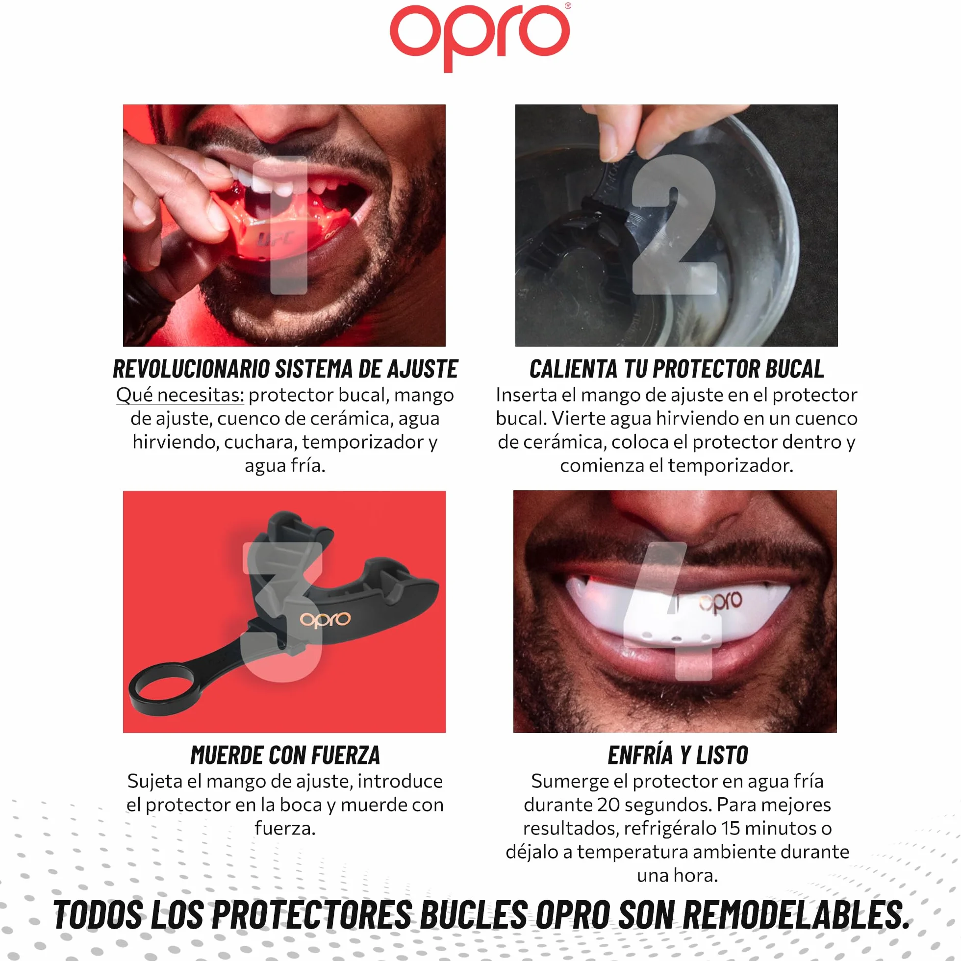 OPRO Protector bucal deportivo Bronze Level para adultos y niños con estuche y dispositivo de ajuste