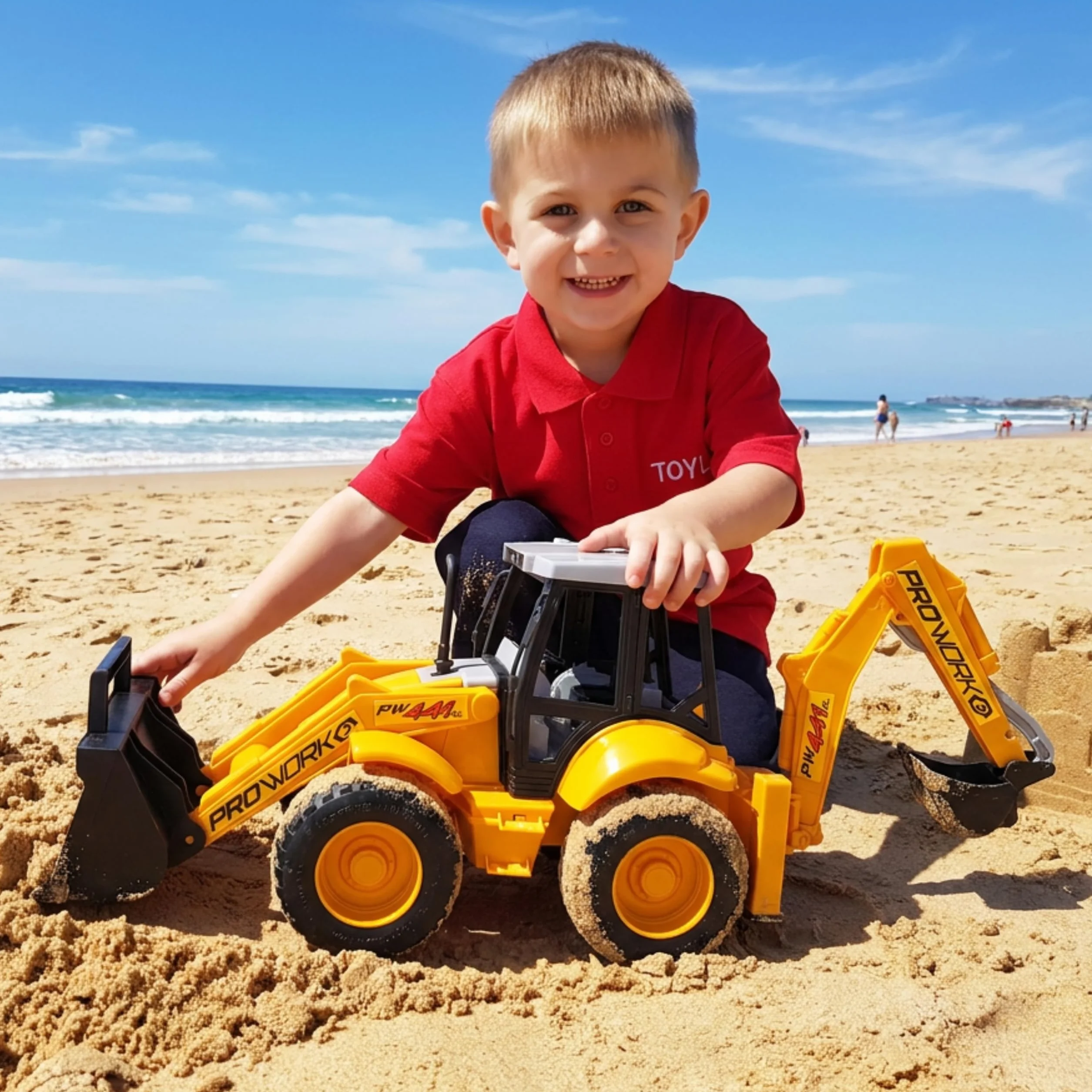 Toyland® 72cm (28") Juguete retroexcavadora Grande – Camión Excavadora de construcción con Cargador Frontal móvil y Brazo de Excavadora Trasero – niños Mayores de 3 años