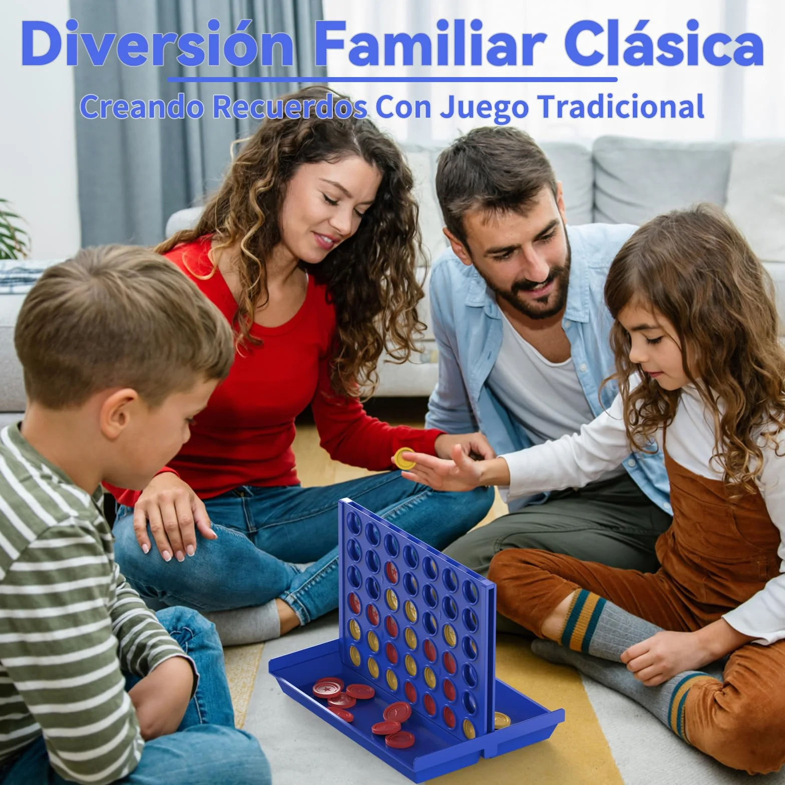 Pup Go 4 en Raya Estándar para Niños de 3 Años+, Juego de Mesa Clásico y Familiar, Juguete Estrategia Educativo, Tablero Plegable con 6 Discos de Repuesto