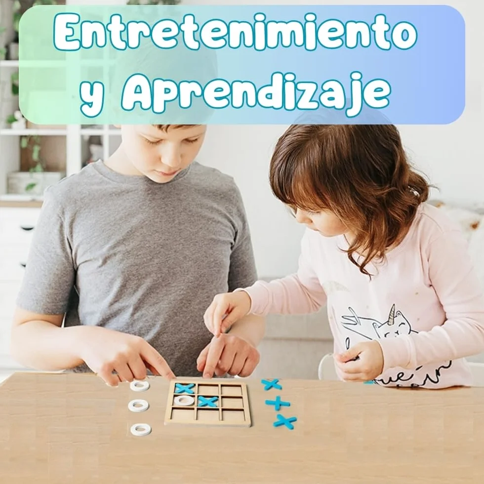 Mini Juegos Tres en Raya 20 PCS, Regalos Cumpleaños Niños, Madera Suave, Envase Individual, Pack 20 Juegos 3 en Raya