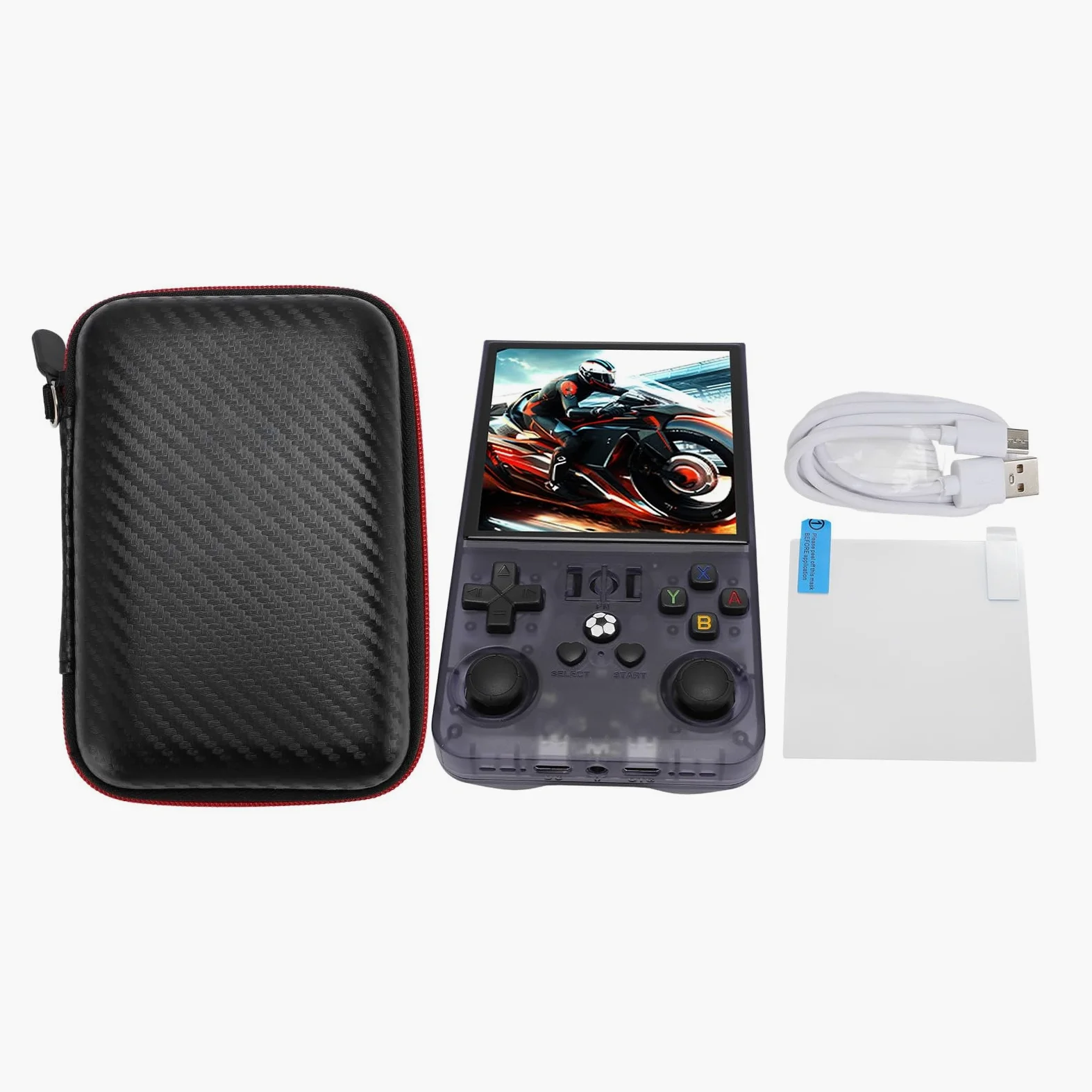 Consola de Juegos portátil Retro, Consola de Juegos portátil con Pantalla a Color IPS de 4 Pulgadas y resolución 720x720, Dos palancas de Control 3D, batería de 4000 mAh para (128GB)