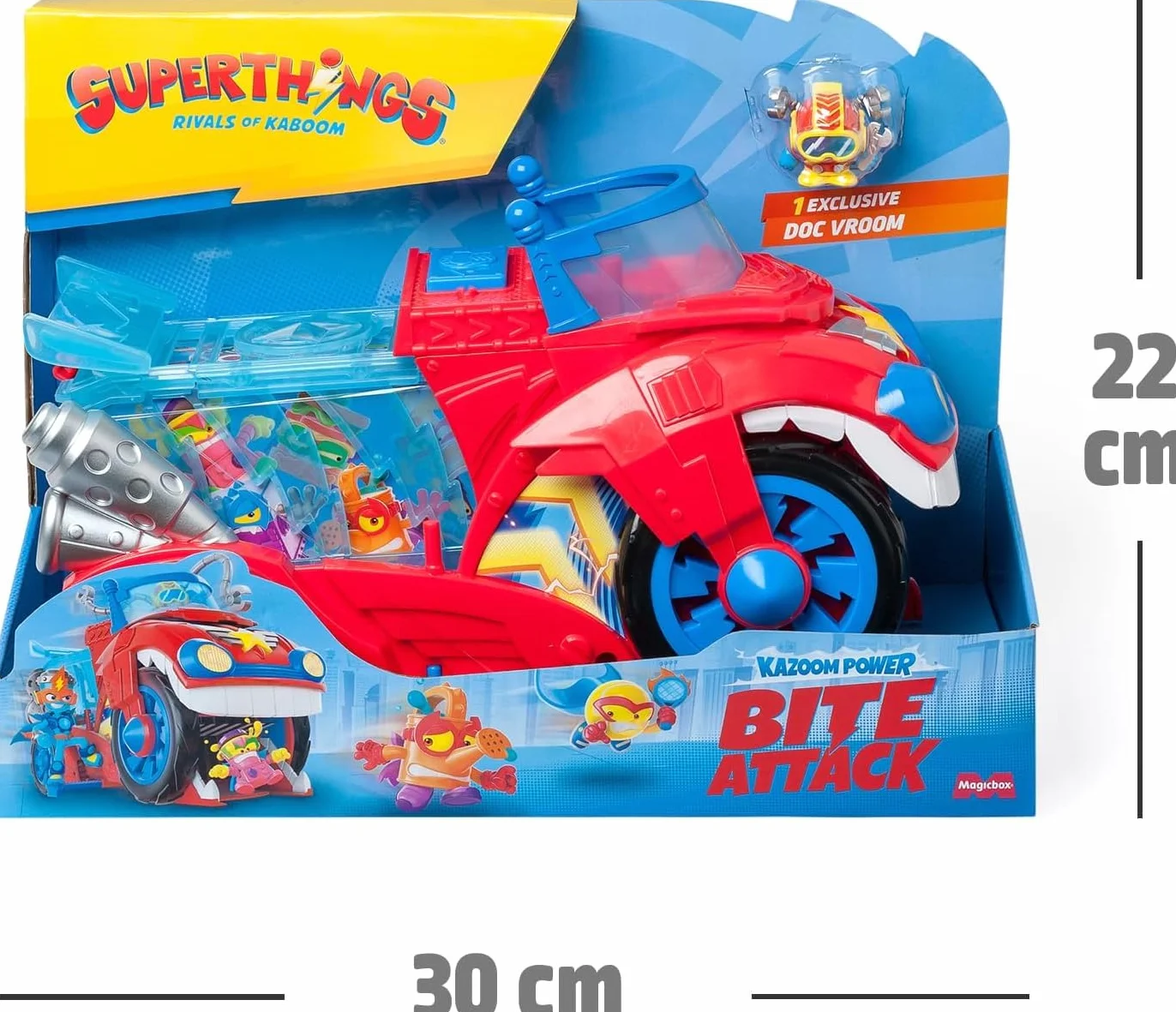 SuperThings Kazoom Power Bite Attack Vehículo Doc Vroom con Cárcel Extraíble