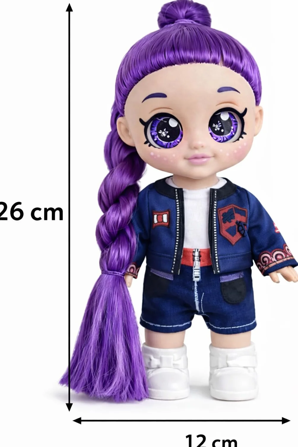 Muñeca de dibujos animados cantando de 26 cm con ojos 5D, muñeca de personaje de moda con compañero tigre azul, para fans de muñecas, regalos de cumpleaños
