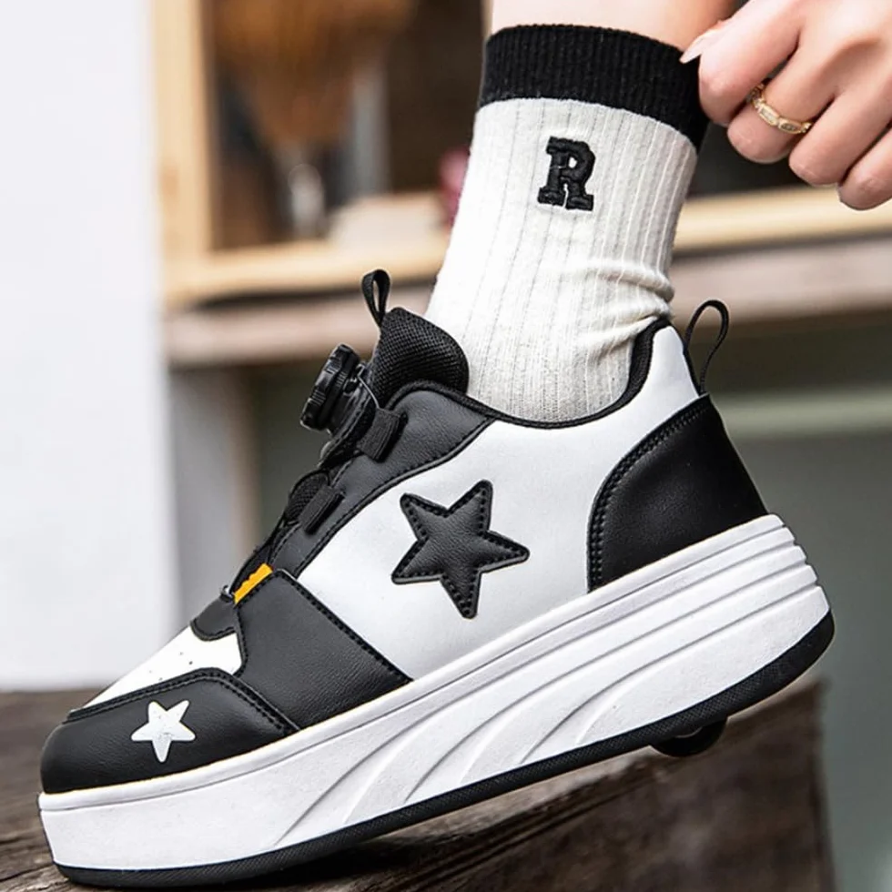 Zapatos con Ruedas Mateju para Niños y Niñas, Patines Retráctiles 4 Ruedas Moda