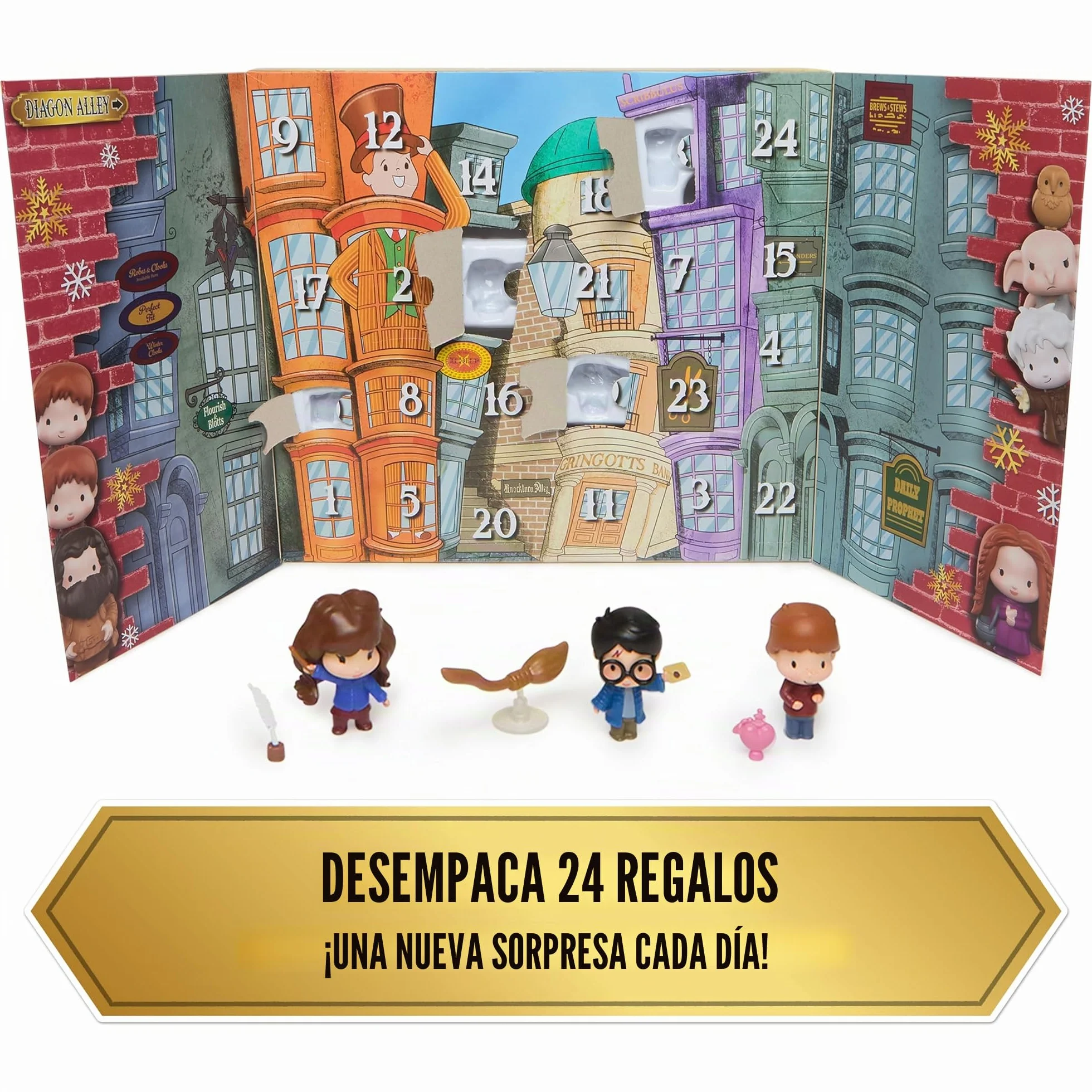 Wizarding World Harry Potter - Calendario de adviento de Harry Potter - Calendario de adviento para Navidad con 24 sorpresas, Accesorios, Figuras mágicas, Juguete Infantil de 6 años y más
