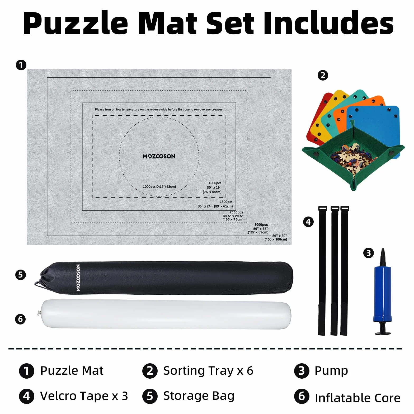 MOZOOSON Tapete Puzzle, Puzzle Mat Roll para Puzzle 1000 1500 2000 3000 Piezas para Adultos Niños, Fieltro Puzzles Tapete, Jigsaw Puzzle Roll Pad, Accesorio para Guardar los Puzzles