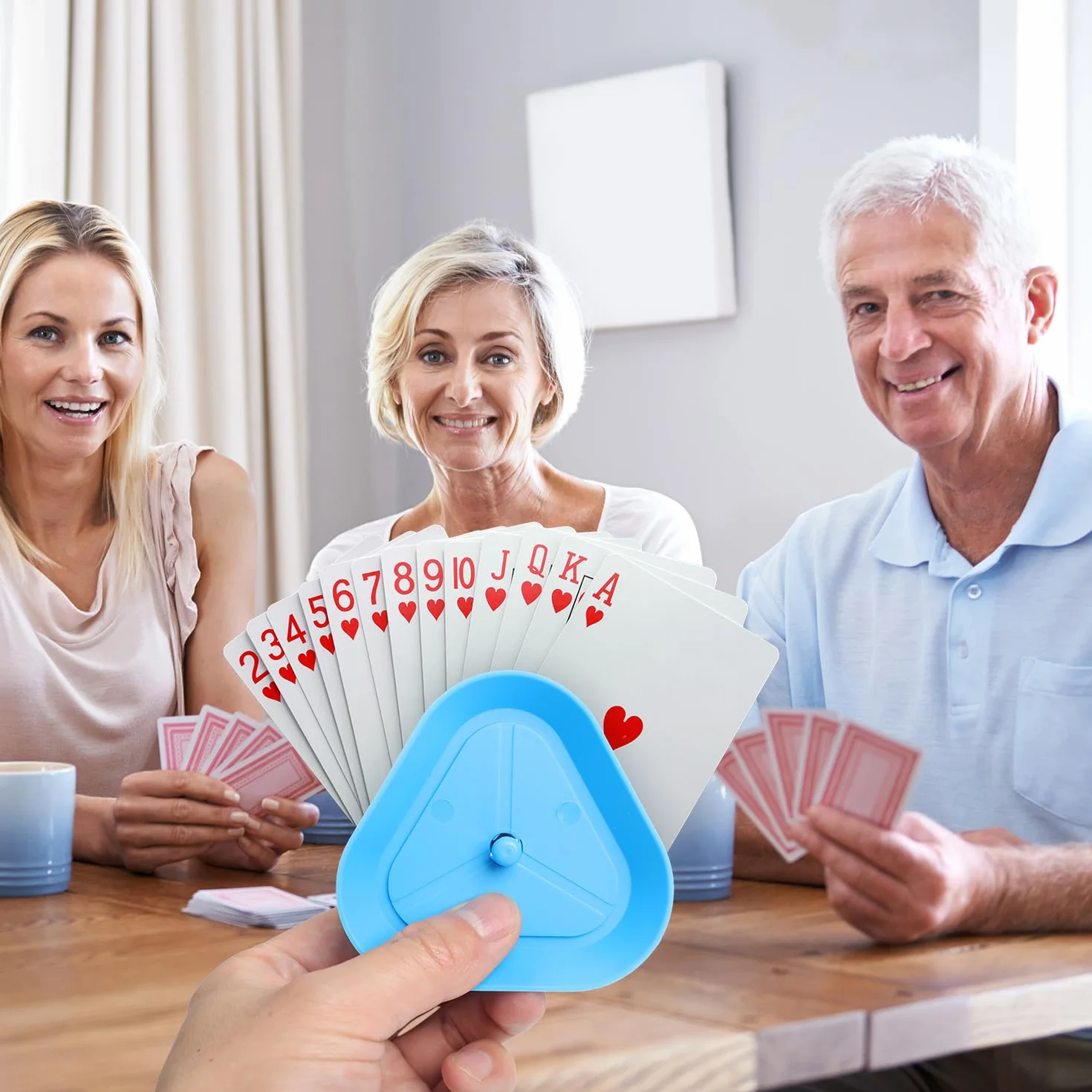 Soporte para Cartas de Juego de 4 Piezas, Soporte para Tarjetas de Juego para niños, Soporte para Juegos de Cartas de pie en Forma de triángulo, Compatible con Diferentes tamaños de Cartas