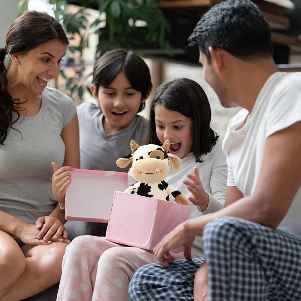 Vaca Peluche Suave De Animales Dibujos Lindo Juguete Muñeco De Juguetes Plush Pequeños para Niños Regalo De Cumpleaños 30cm