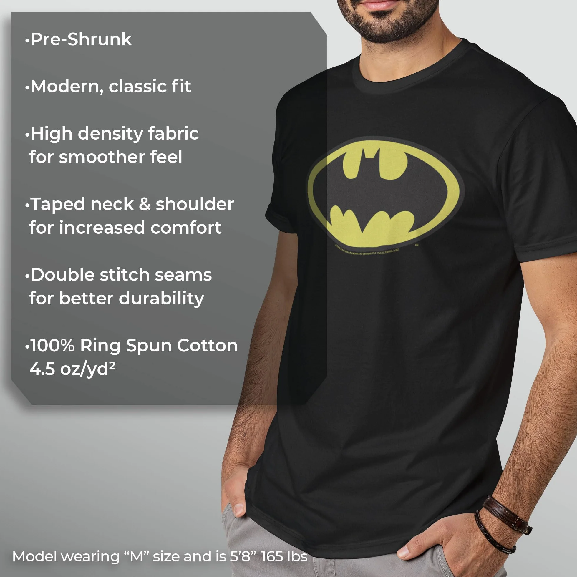 DC Comics Batman Bat Logo Camiseta Hombre
