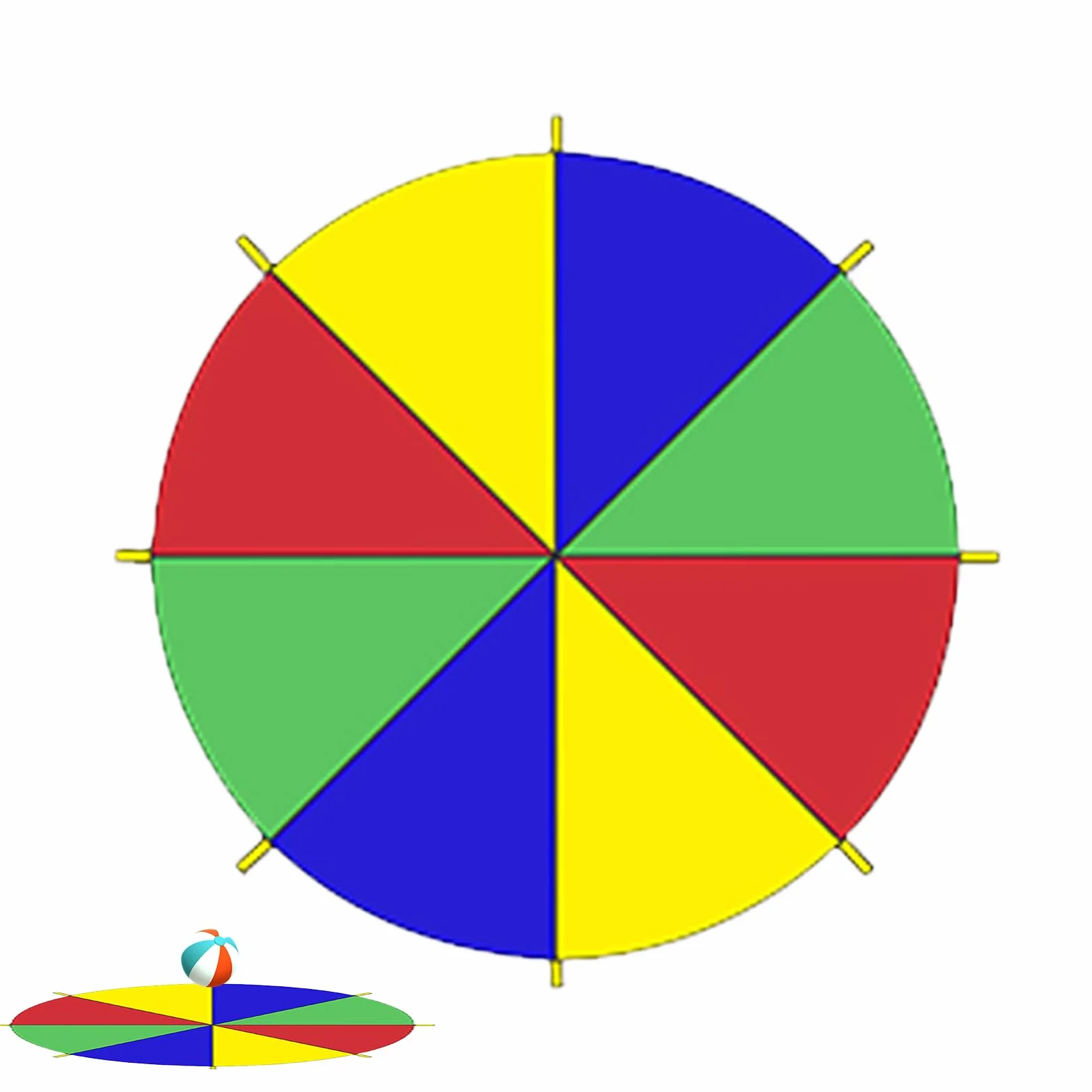 Paracaídas para niños, Rainbow Parachute,Coloridos niños en paracaídas con mangos | al aire libre, juegos de cooperación de carpa para la clase de gimnasio de la escuela primaria, patio traser