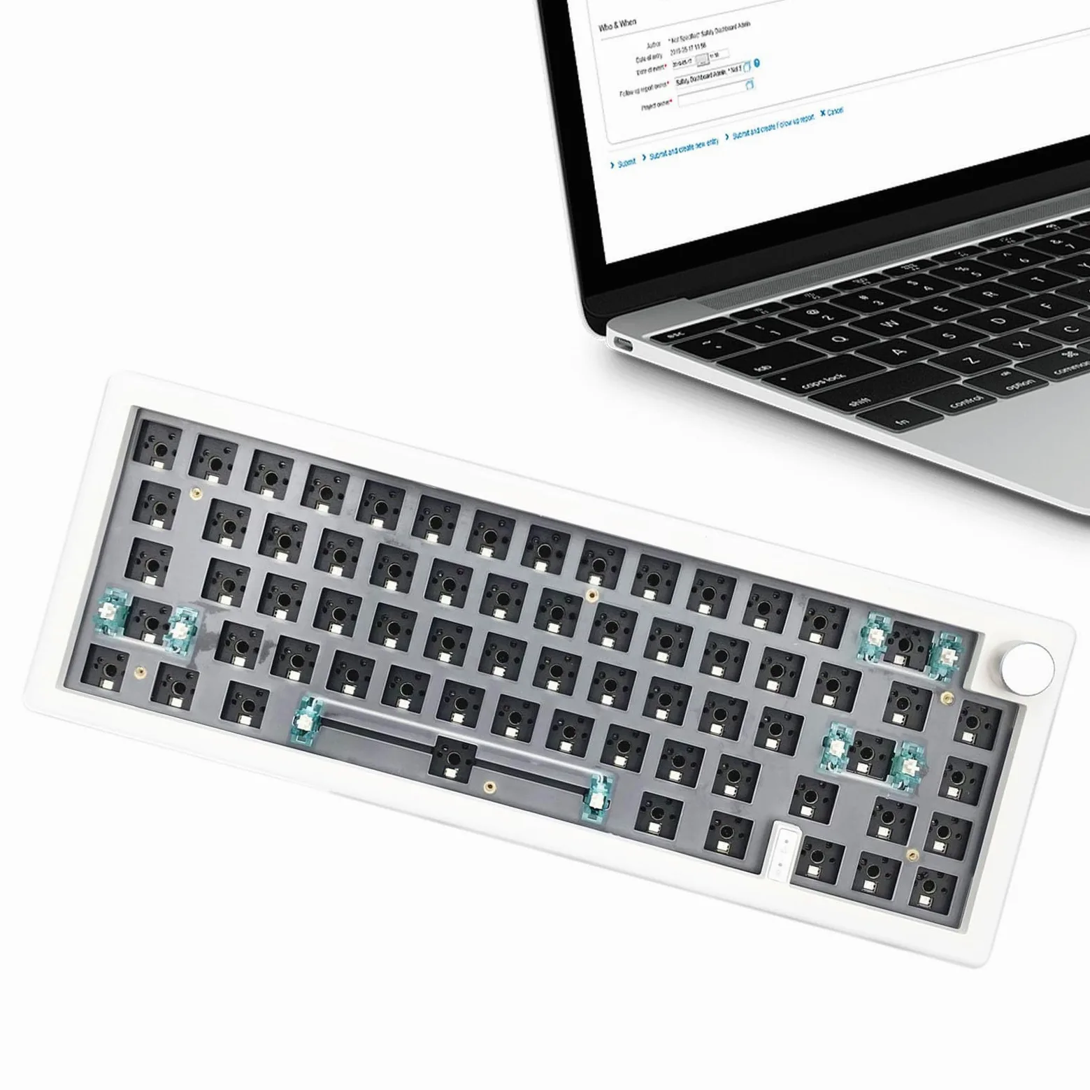 Genérico RGB Mechanical Keyboard – Compact Keyboard, Wired with Number Pad | 67 Keys Backlit Mechanical, Multimedia Knob for PC Game Setup, Office, Internet Cafe
