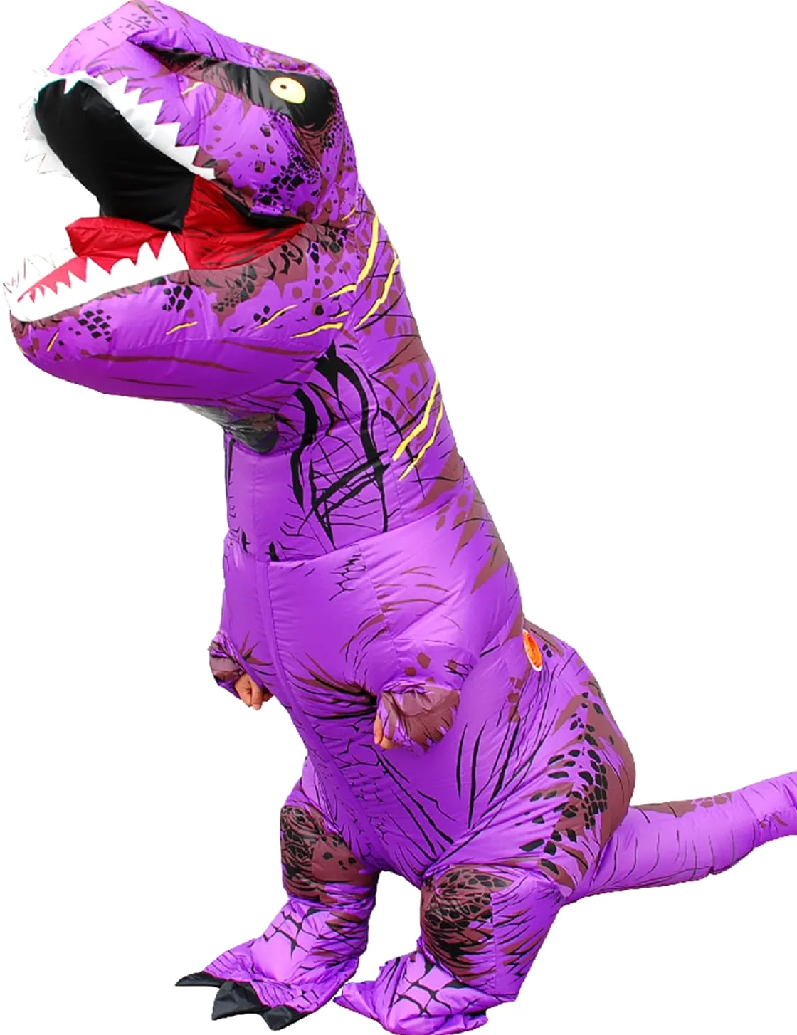 Disfraz inflable de dinosaurio para adultos, disfraz de T-Rex de cuerpo completo, disfraz de dinosaurio de Halloween para hombres y mujeres
