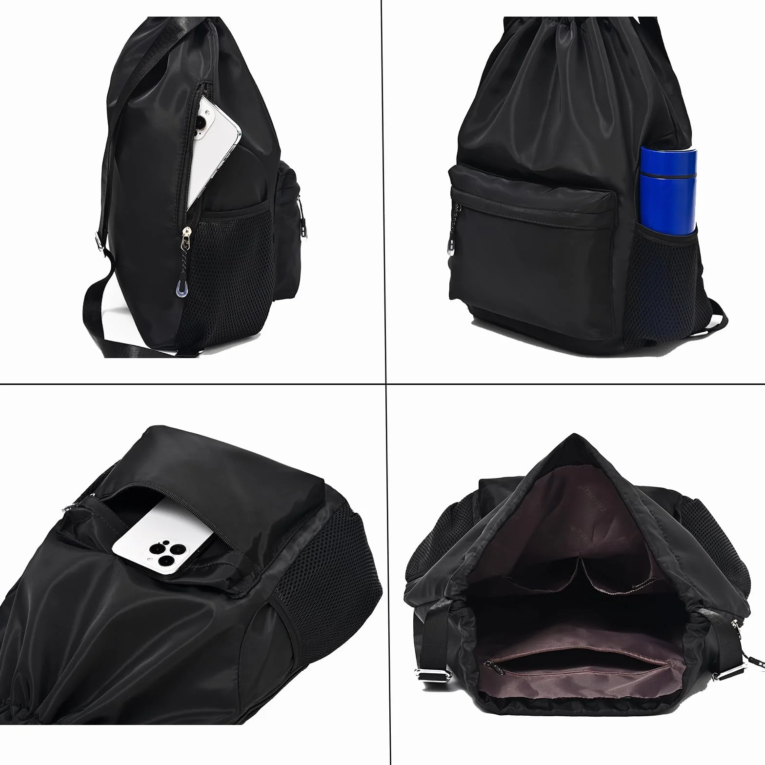 Mochila Deportiva Impermeable 20L Negro Unisex Viaje