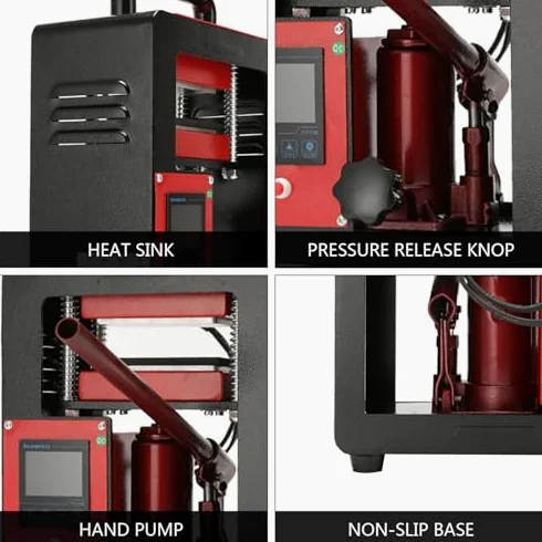 Máquina hidráulica del calor de la prensa de la colofonia de 5 toneladas con el temporizador del LCD 0-250C para la extracción de flores de estampado en caliente de las bolsas de cuero de la PU Contro
