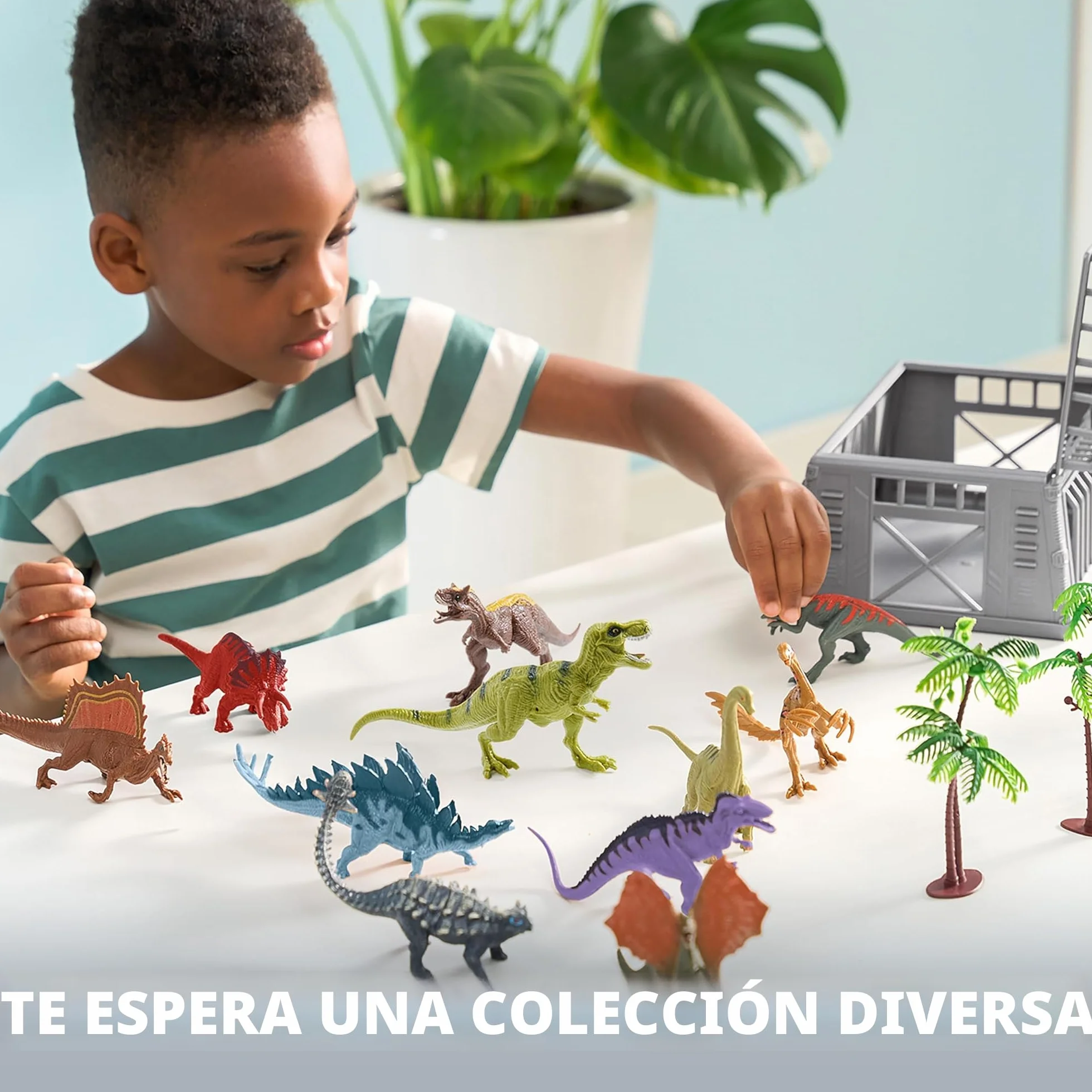 JOYIN Juguetes de Dinosaurios para Niños 3-6 Años 19 Regalos con Almohadillas y Jaulas de Almacenamiento