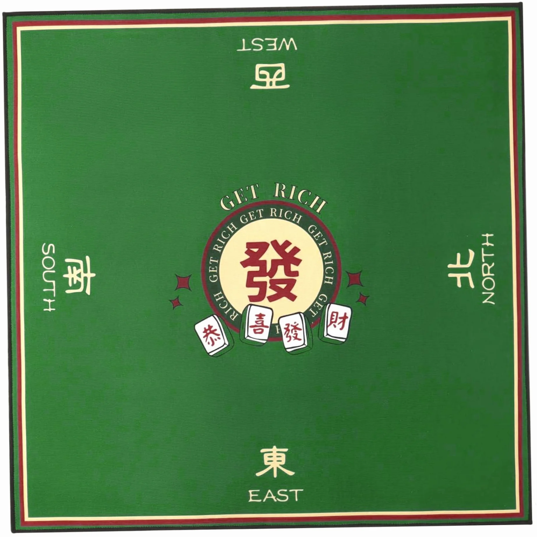 Tapete de Mahjong de 81 x 81 cm, Antideslizante, con reducción de Ruido, Enrollable, para Mahjong, póker, Cartas, Juegos de Mesa y fichas.