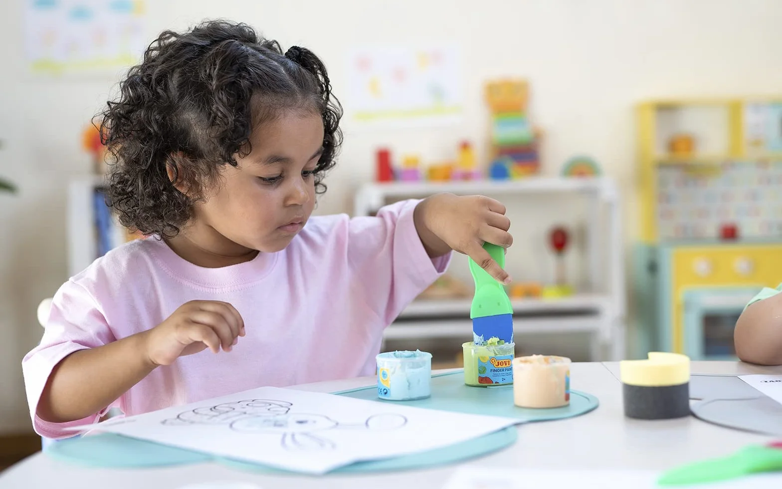 Jovi - Pintura de dedos Finger Paint, Caja de 6 botes de 500 ml, A partir de 2 años, A base de ingredientes naturales, Sin gluten