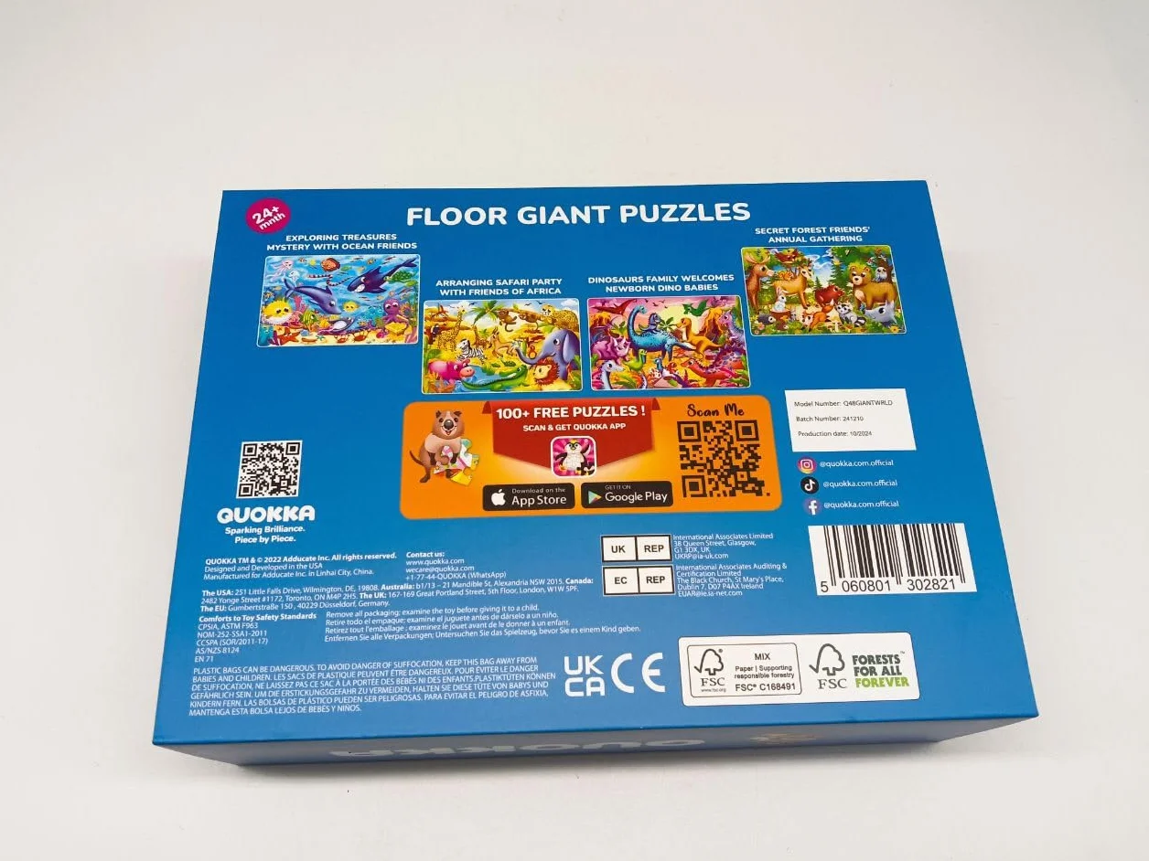 QUOKKA Puzzle Mapa Mundi Infantiles 3 4 5 Años - 60x90 cm 48 Piezas Puzzle XXL Gigante de Suelo para Niños 5 6 Años - Grande Juguete Mundo - Regalo Educativo para Niños y Niñas de 2 a 6