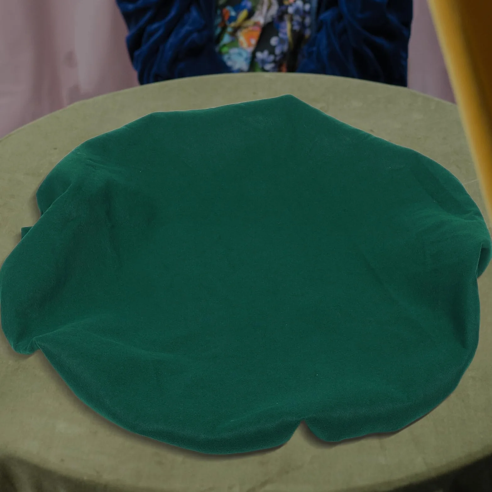 Tapete de Juego de Mesa de Mahjong Antideslizante y Fácil de Limpiar, Mantel Redondo de Fieltro Verde Diseño Grueso para Protección en Eventos Sociales