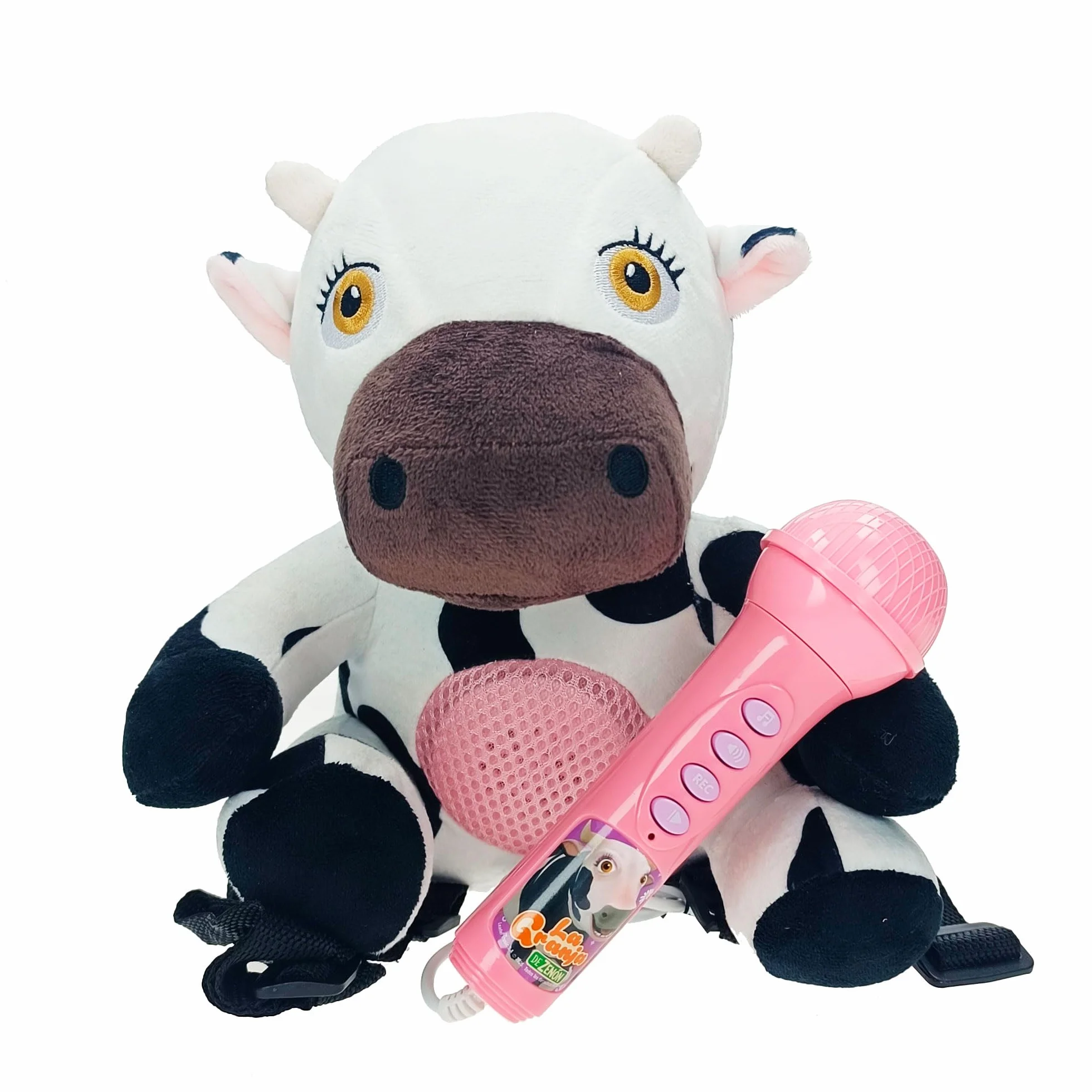 Vaca Lola con micrófono. La Granja de Zenón (Reig4936)