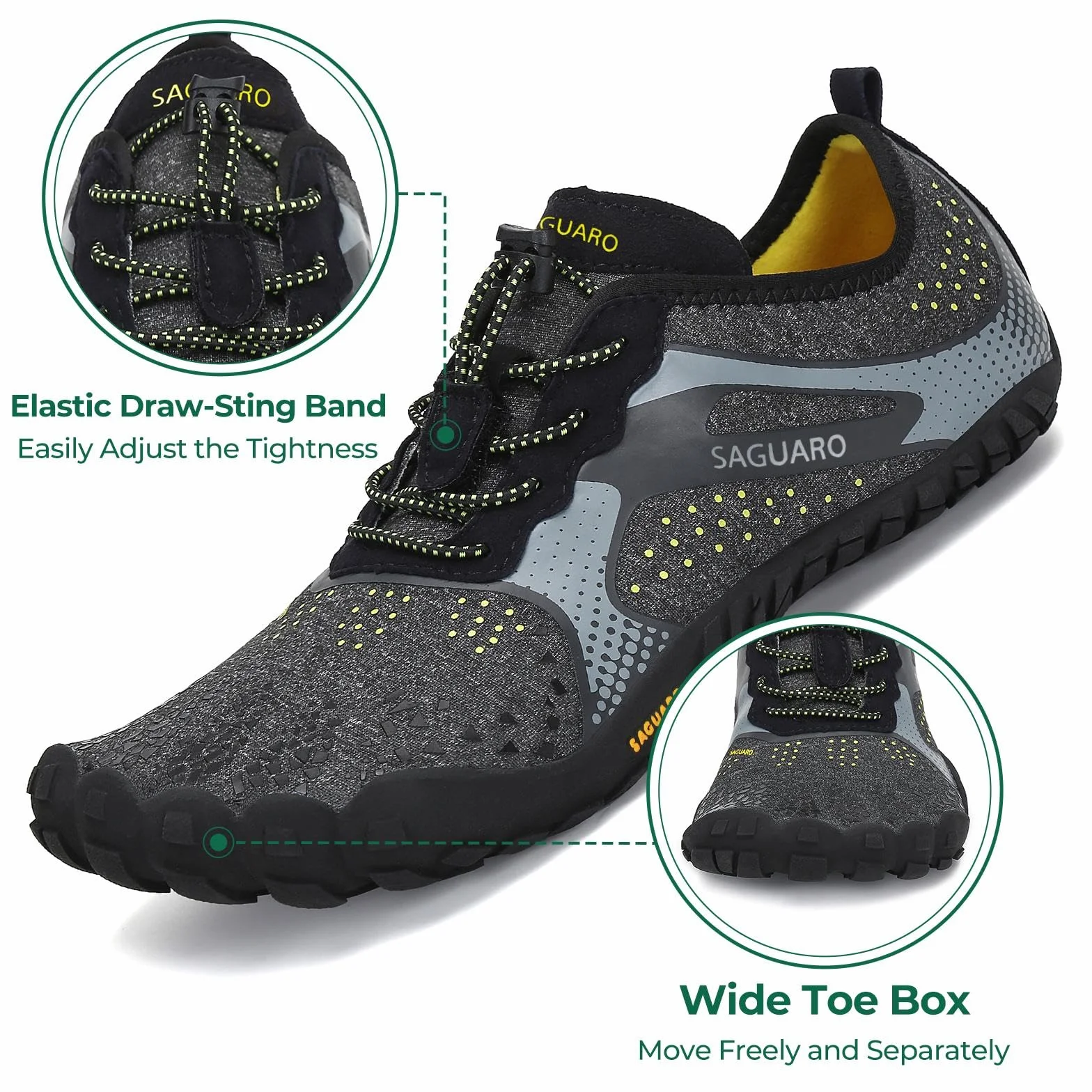 SAGUARO Barefoot Zapatillas Minimalistas para Hombre Mujer Zero Drop Soles Wide Tox Box Gr.35-48 EU