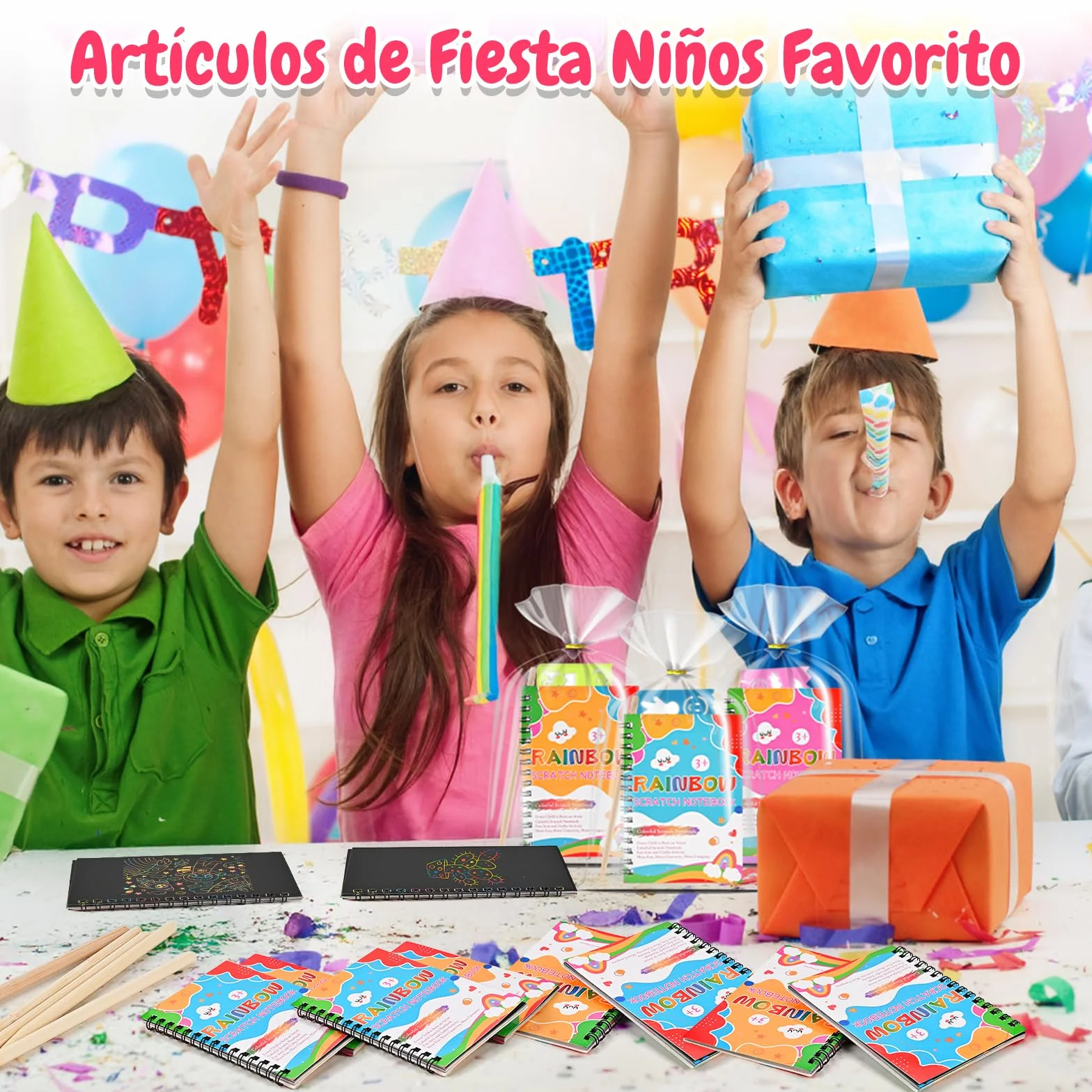 GOLDGE 20 Libros Scratch Art, Kit Manualidades Niños para Detalles Cumpleaños Niños|Juguetes Niña y Niño, Regalos Cumpleaños Niños Colegio Invitados con Bolsas|Regalo Niña y Niño 2 3 4 5 6 7 8 9 Años