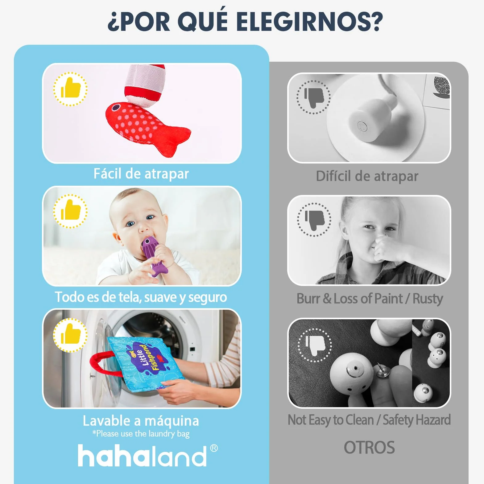 hahaland Juguetes Niños 1 año Montessori - Juego Pesca de Tela Juguetes Montessori Educativos Niños 1 2 3 años - Original Regalo Bebe 1 año Niño Niña