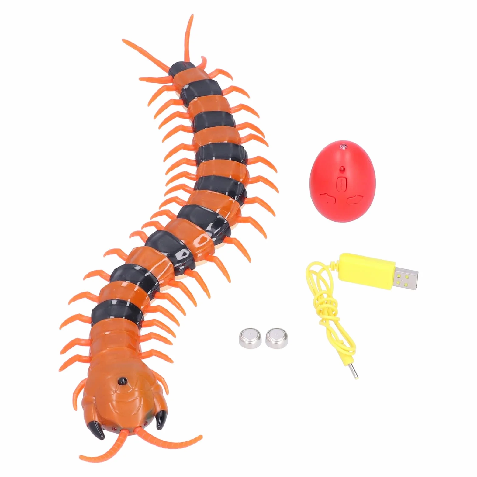 Juguete de Ciempiés con Control Remoto Simulación de Scolopendra Realista Operado por Infrarrojos Movimiento Rápido Cuerpo Flexible Ojos Intermitentes Juego de Trucos para