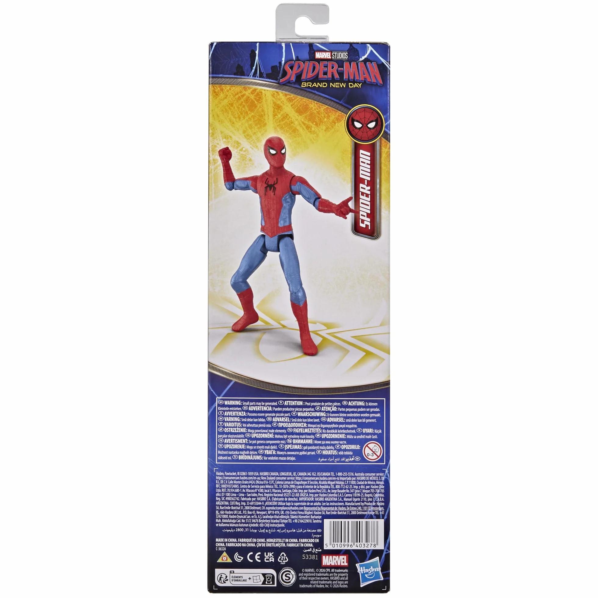 Marvel Spider-Man Day, Figura de acción Titan Series de 29,2 cm, Juguetes de superhéroes para niños y niñas a Partir de 4 años