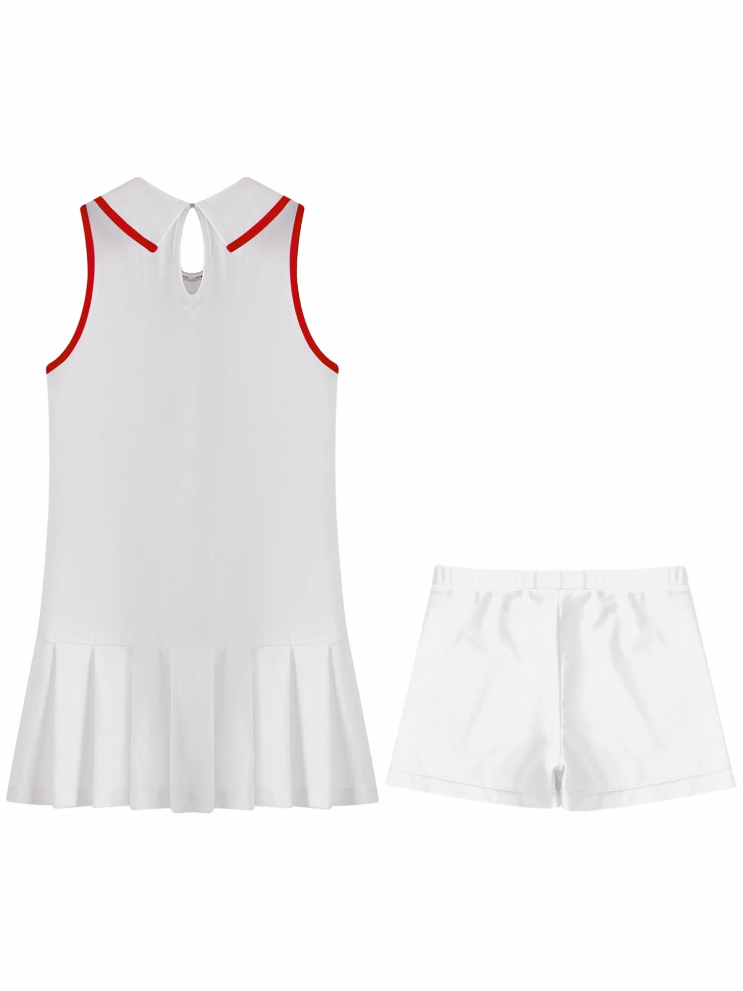 Conjunto de ropa de tenis para niños y niñas, sin mangas, con pantalones cortos