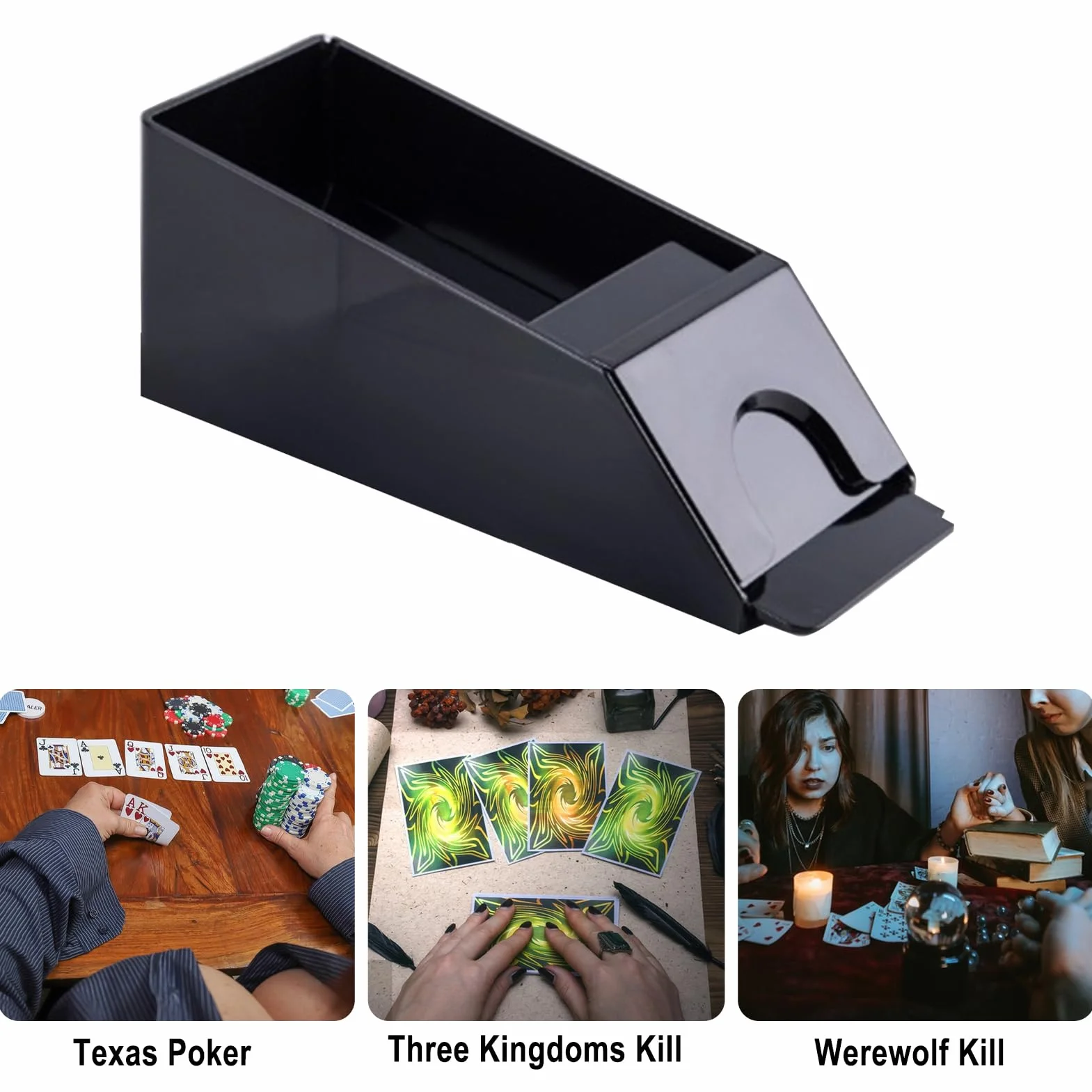 Dispensador de Cartas - Distribuidor de de 4/6 Barajas | Dispensador de Tarjetas Reutilizables | Accesorio de Mesa de Juegos de para Home Party Club, Blackjack Table Poker