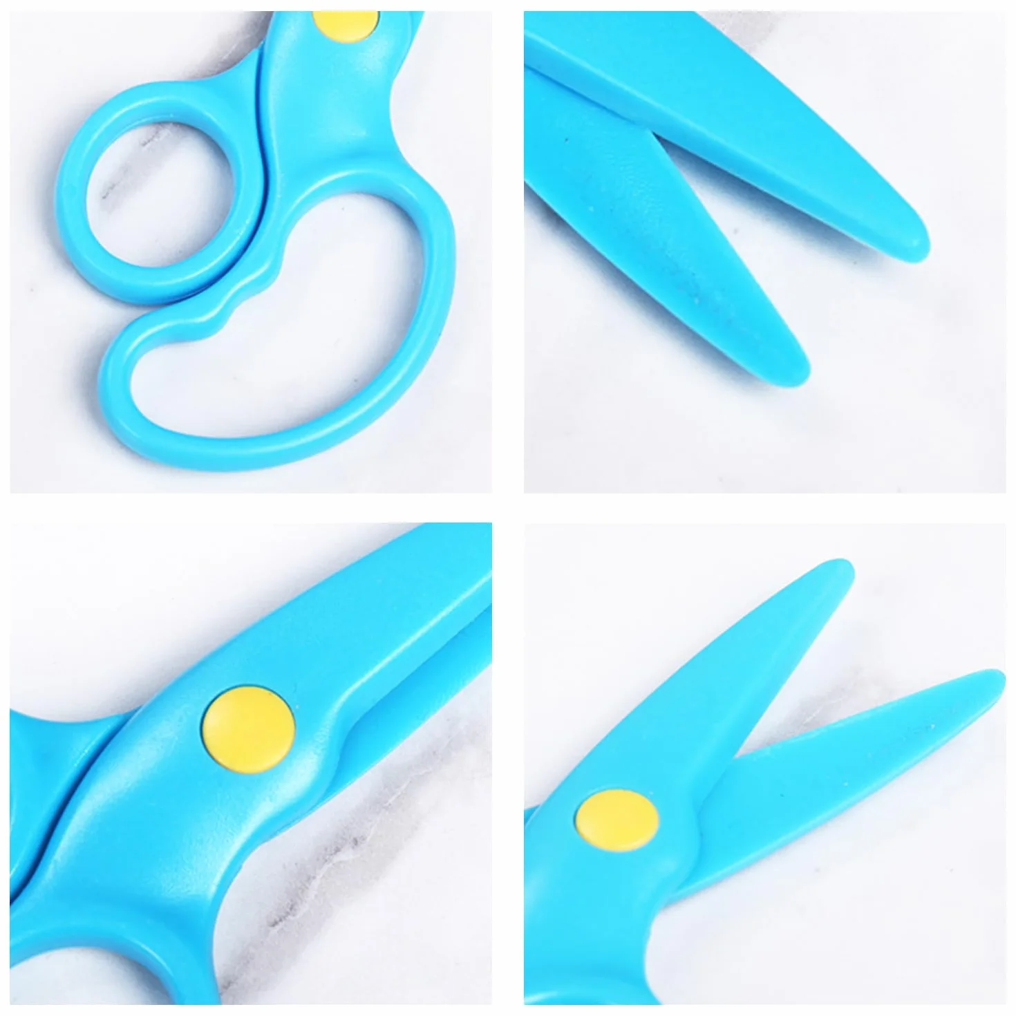 Tijeras de Seguridad de Cabeza Redonda para Niños - 2 Unidades para Corte de Papel, Pintura y Manualidades con Apertura y Cierre Ajustables