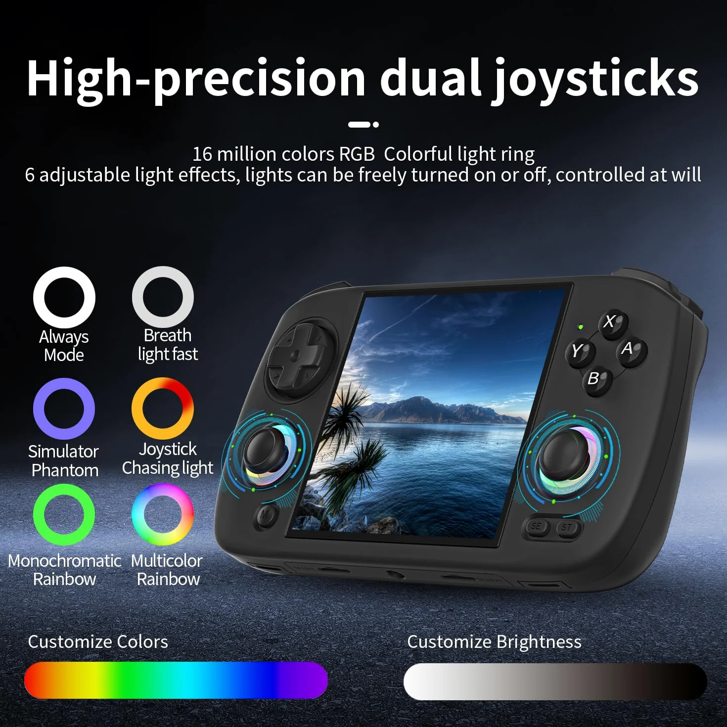 Voacle RG Cubexx - Consola De Juegos Mano Retro, Pantalla IPS 3.95 Pulgadas, Sistema Linux Integrado, Tarjeta TF 5056, Juegos, Compatible Con Salida TV, Wifi, Bluetooth 4.2, Negro, 5G, 64G