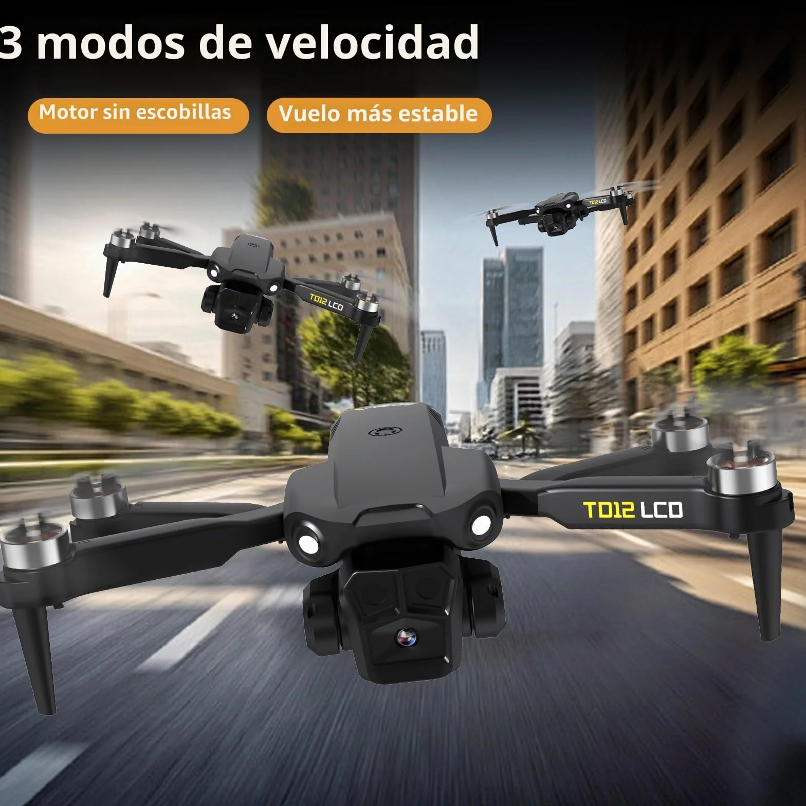 Toladrone TD12LCD Dron con Cámara para Adultos, Drones con Posicionamiento por Flujo Óptico, Motor sin Escobillas, Transmisión de Pantalla LCD, Plegable Drone para Principiantes, Menos de 249g