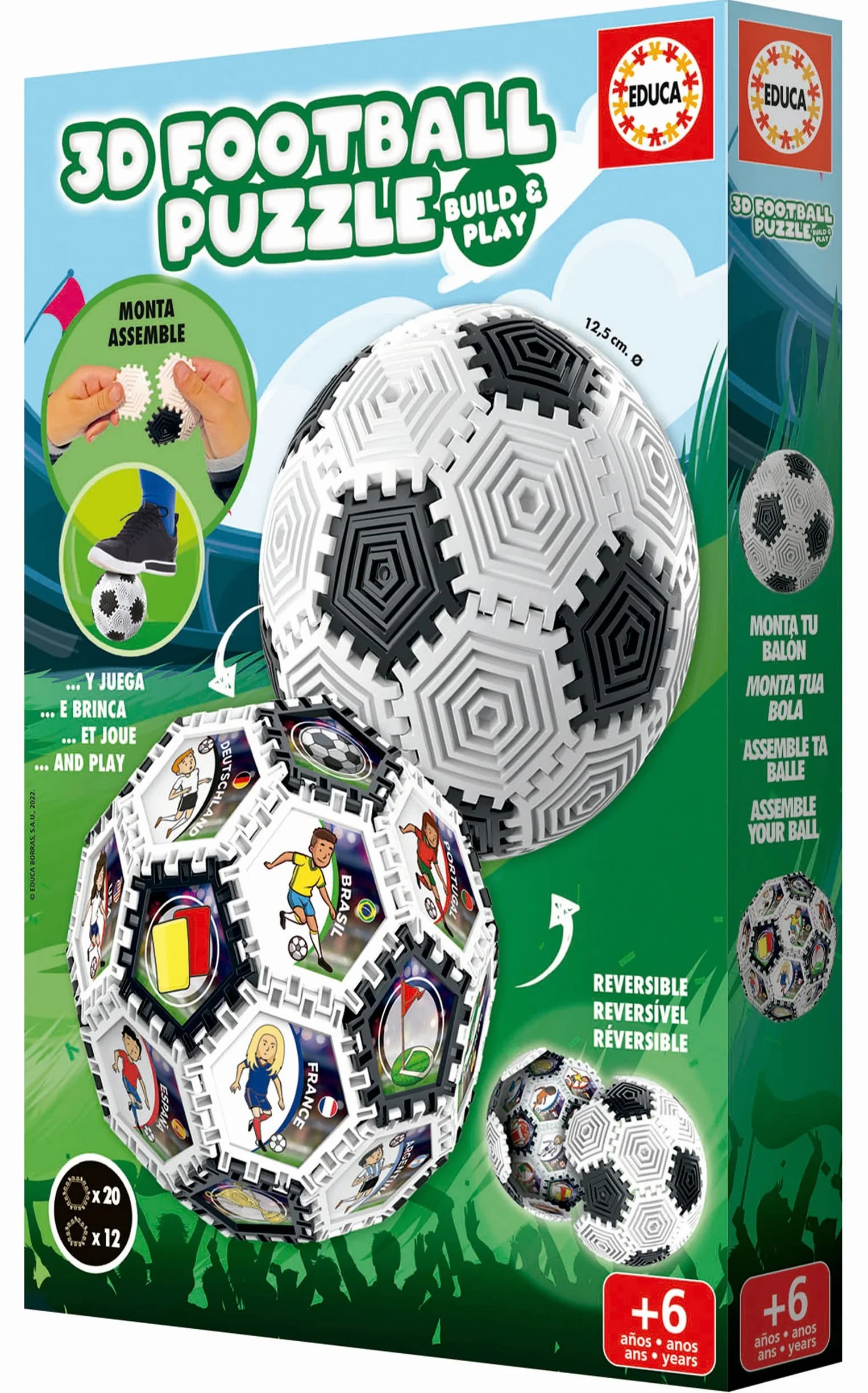 Educa 3D Puzzle Balón 32 Piezas 6-8 años (19210)