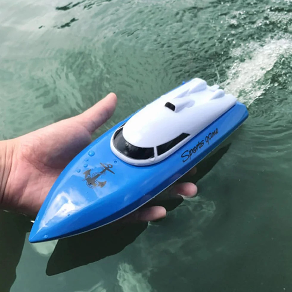 Barco Teledirigido para Niños,Más de 100 Minutos de Tiempo de Juego, 2,4 GHz de Alta Velocidad para Lago,Piscina o Estanque con Batería de 1800 mAh,Juguete Acuático de Regalo para Niños y Niñas(Azul)