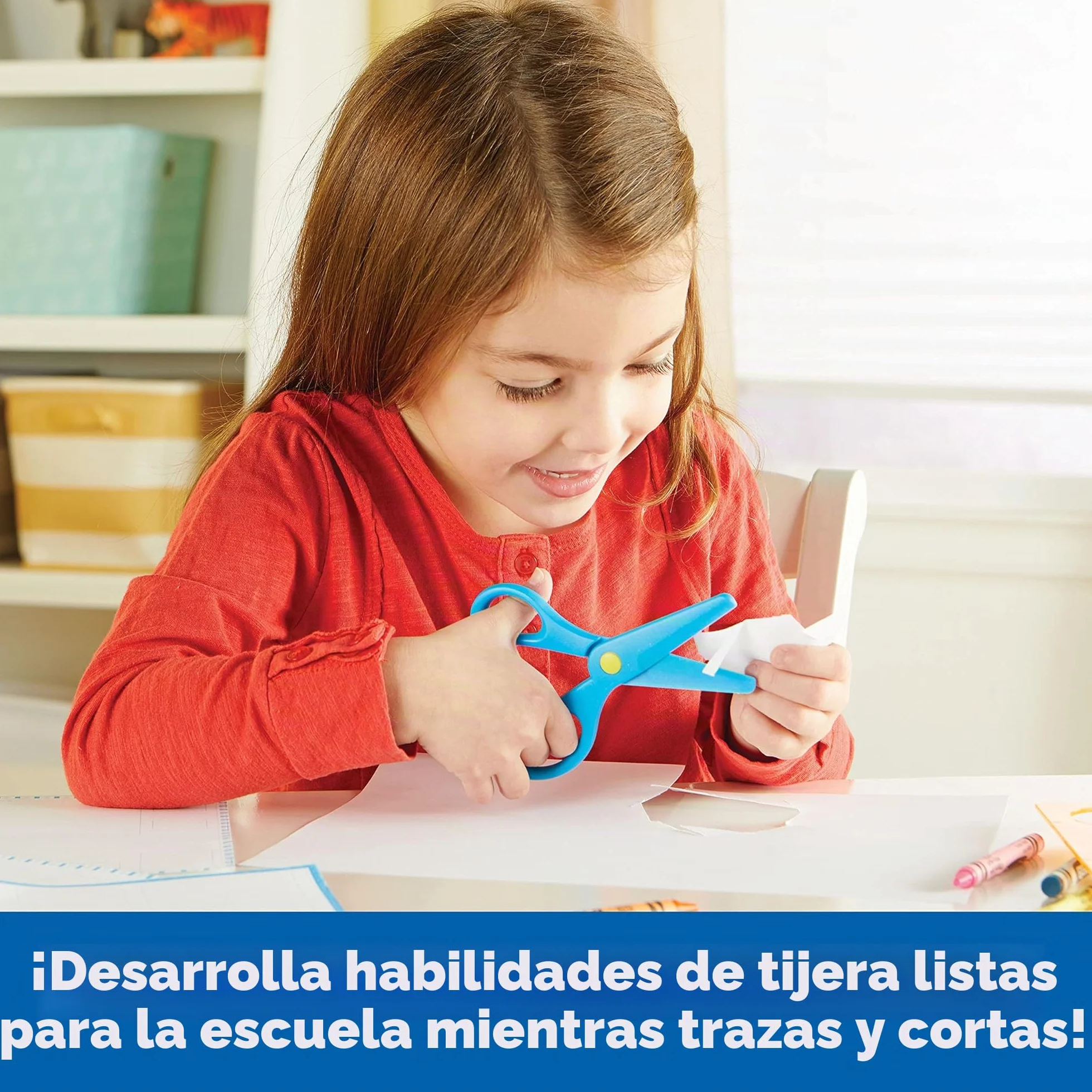 Learning Resources Juego de Recortar Infantil – Set de Actividades para Calcar y Cortar – 3+ Años – Tijeras de Seguridad y Plantillas – Motricidad Fina – Regalo Educativo