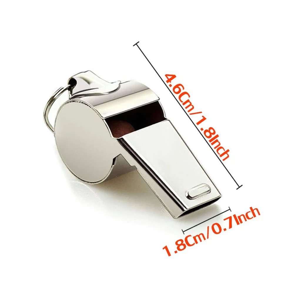 Silbato deportivo de acero inoxidable, paquete de 2, sonido fuerte, para entrenadores y árbitros