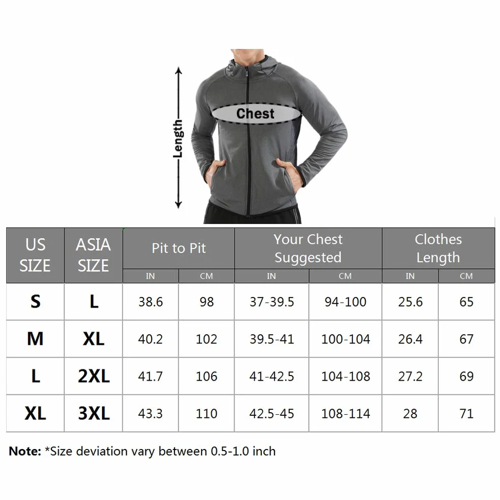 Muscle Alive Sudaderas con Capucha para Hombre Cremallera Corriendo Chaqueta Deporte Gimnasio