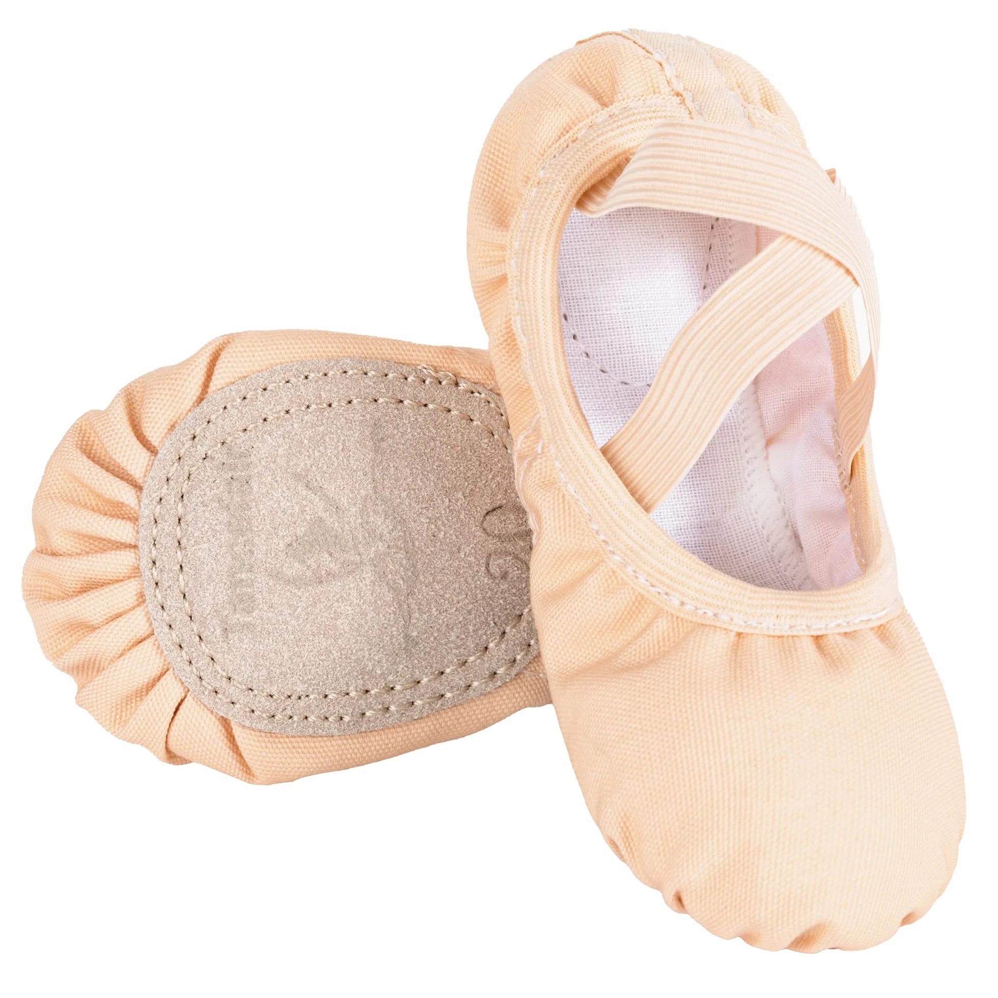 Zapatos de Ballet para Niñas de Lona con Suela de Cuero Dividida
